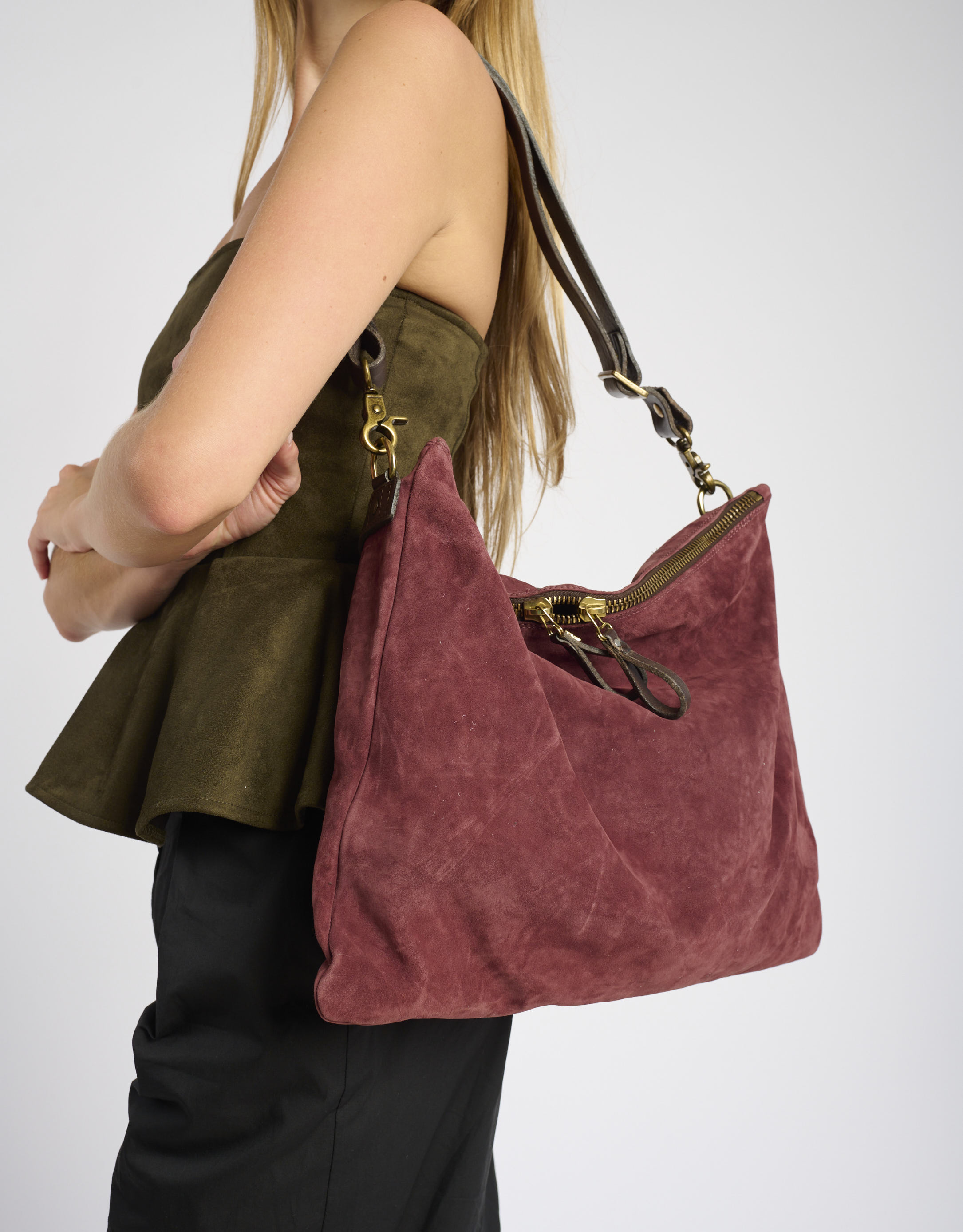 נעלי נשים - A.S. 98 - תיק לולאות מזמש MILANA - בורדו4