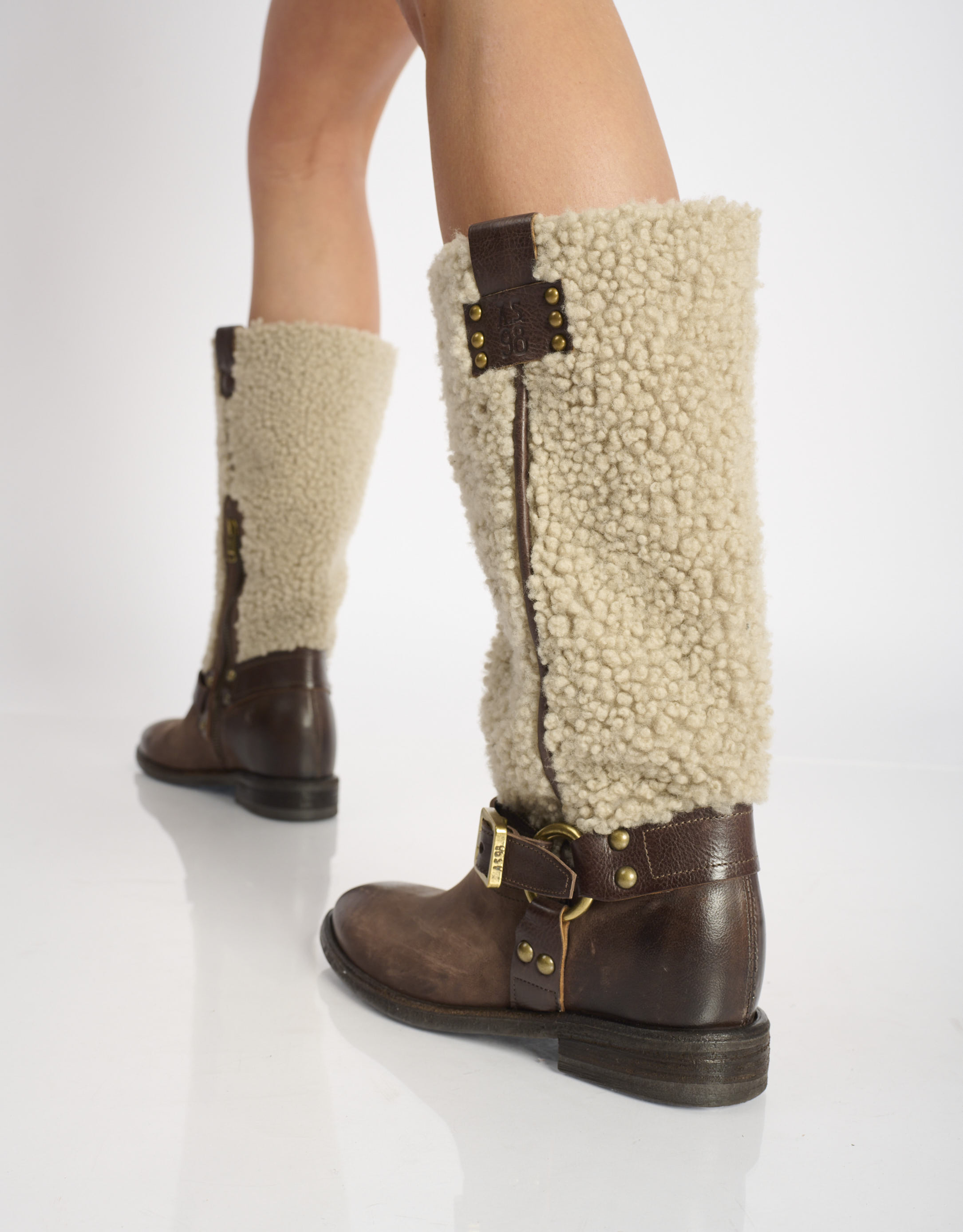 נעלי נשים - A.S. 98 - מגפיים עם פרווה ISOLA - חום1