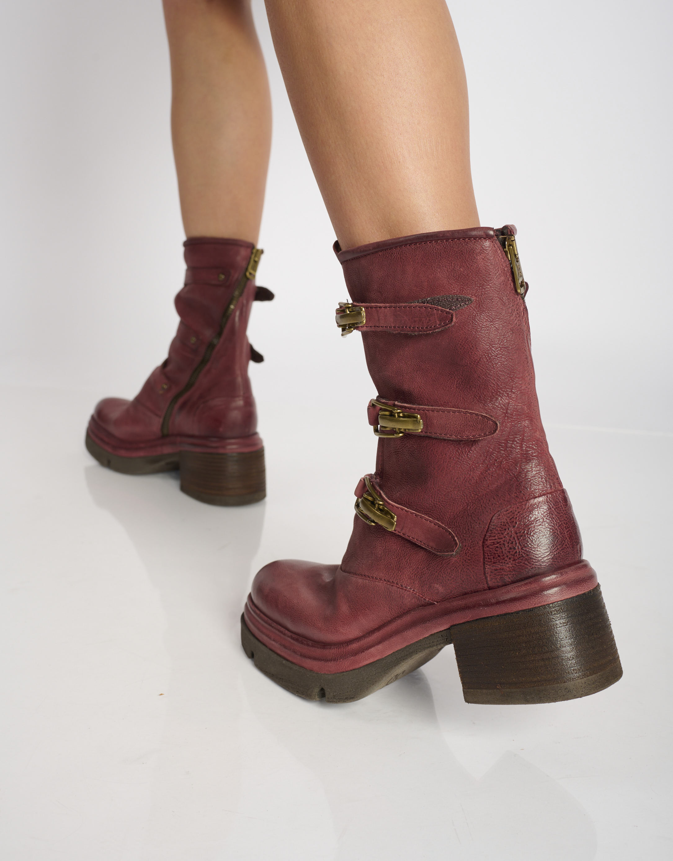 נעלי נשים - A.S. 98 - מגפיים עם רצועות EASY - בורדו1