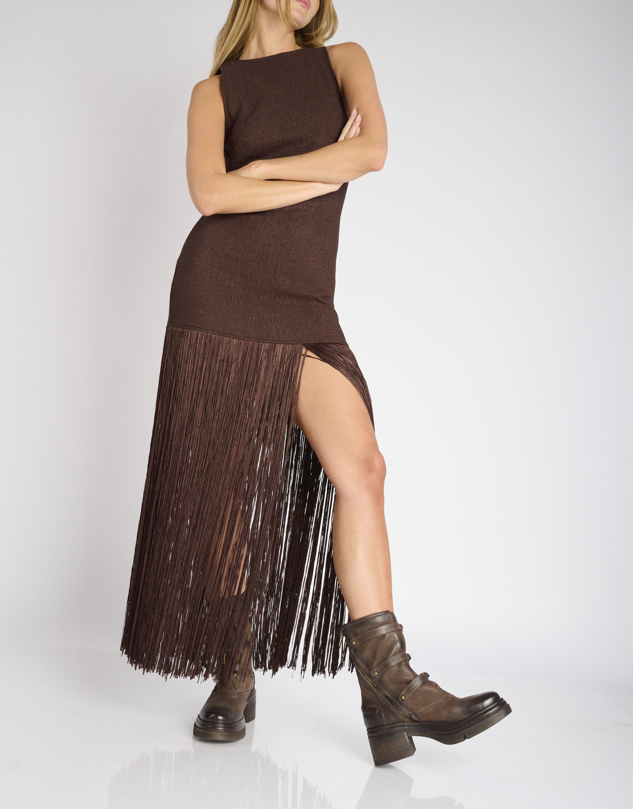 נעלי נשים - A.S. 98 - מגפיים עם רצועות EASY - חום1