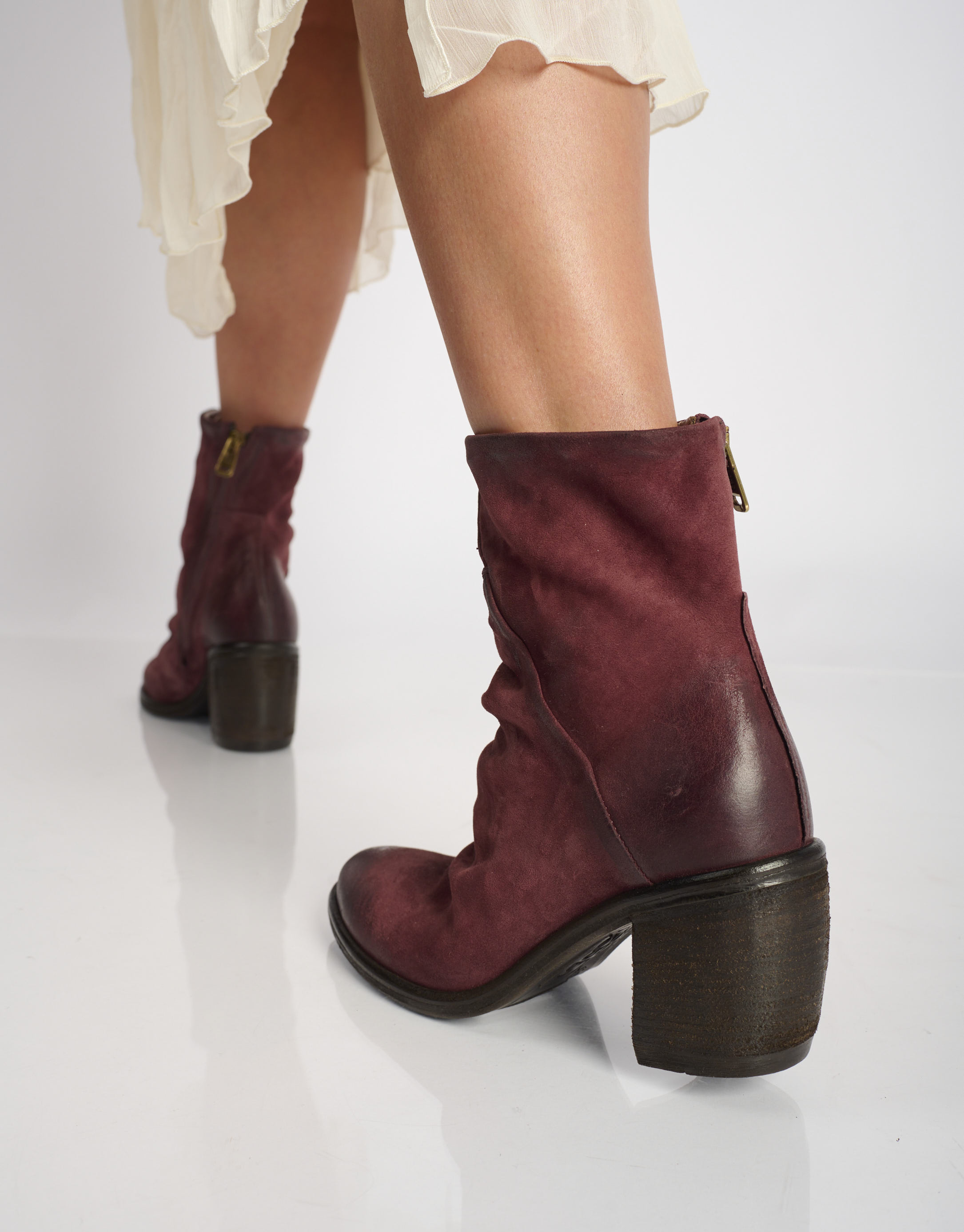 נעלי נשים - A.S. 98 - מגפונים עם עקב RITHM - בורדו1