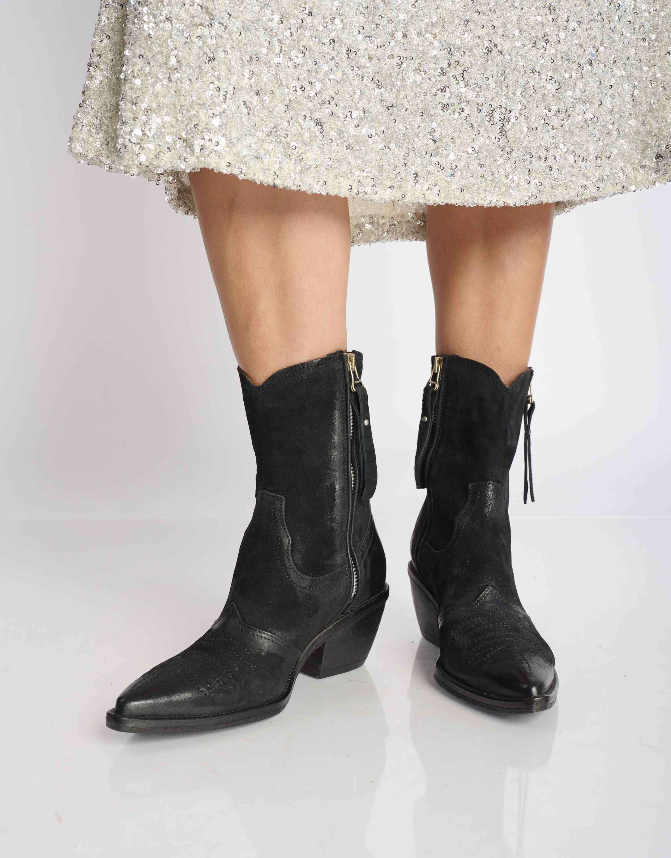 נעלי נשים - A.S. 98 - מגפוני נובוק COUNTRY - שחור3