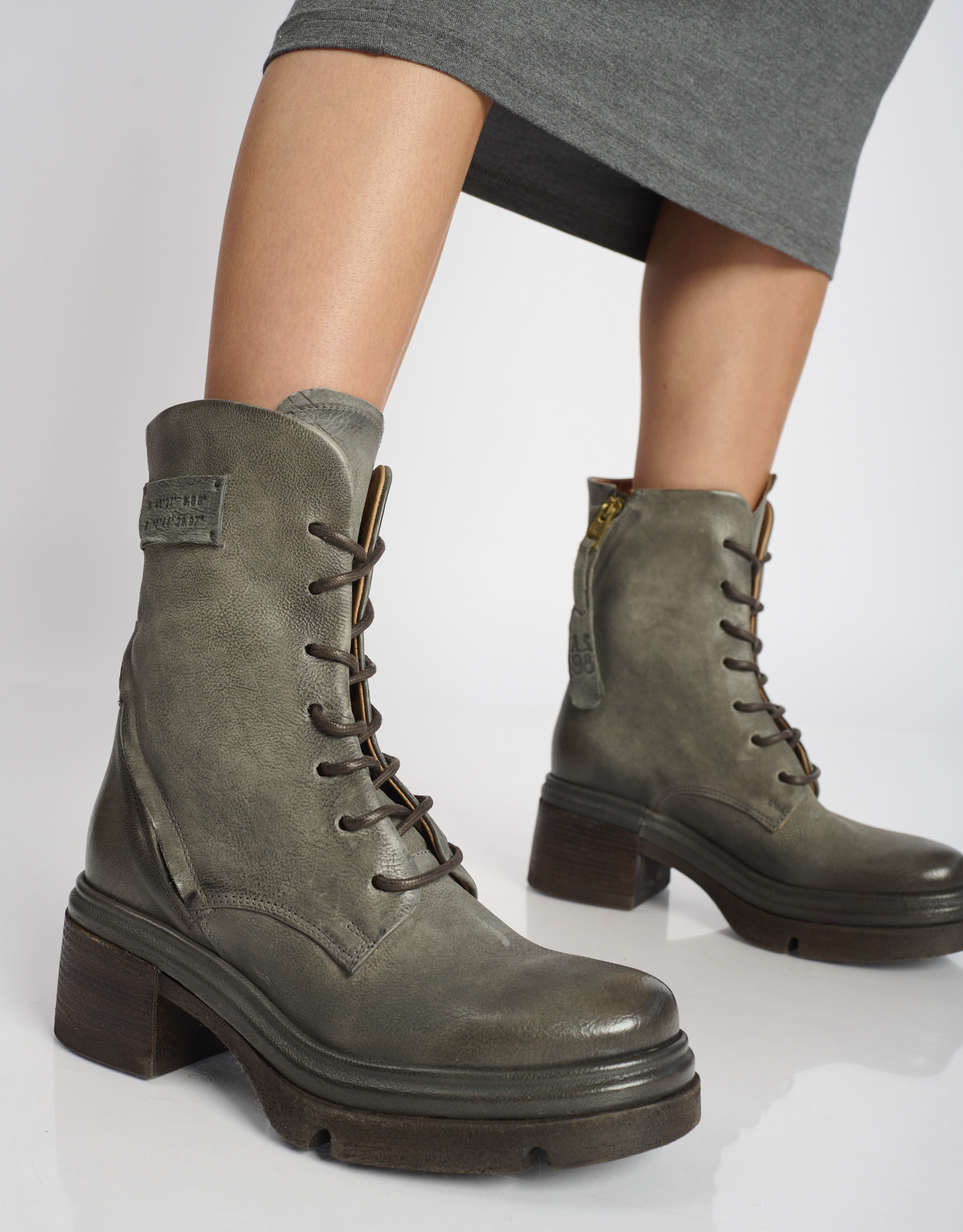 נעלי נשים - A.S. 98 - מגפיים עם שרוכים EASY - אפור4