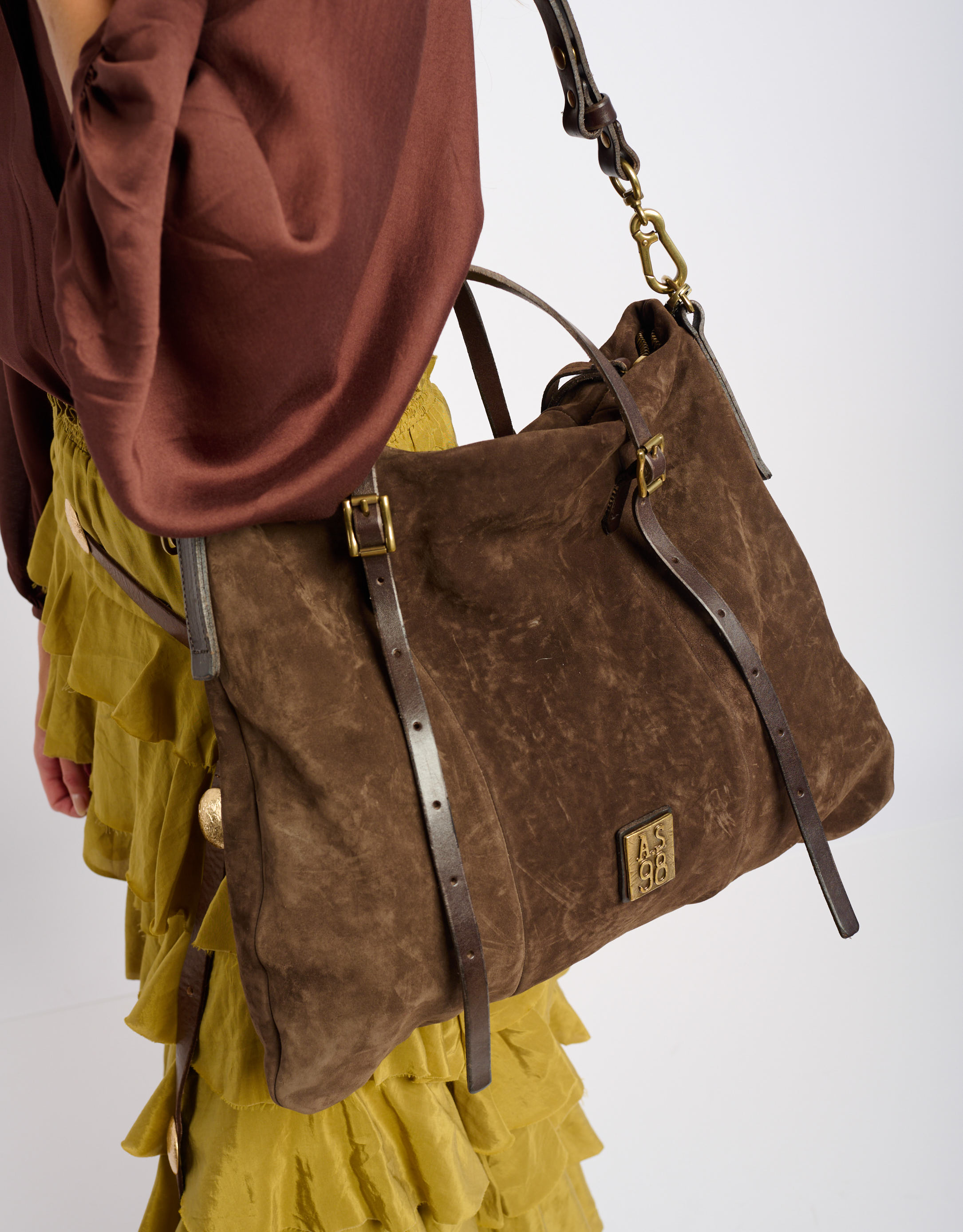 נעלי נשים - A.S. 98 - תיק צד מעור CIANNA - חום כהה1