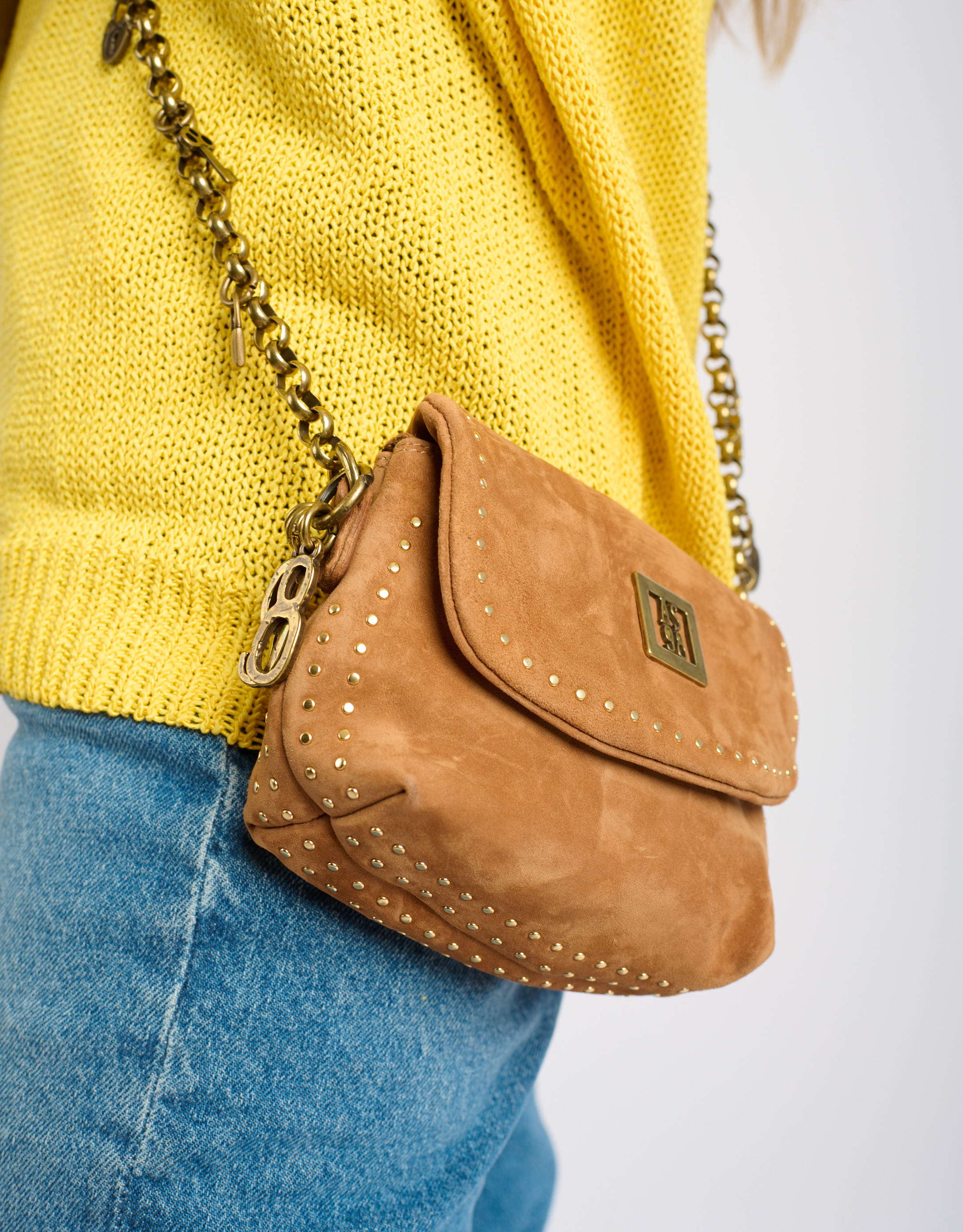 נעלי נשים - A.S. 98 - MAGGIA תיק ארנק קטן מזמש - קאמל2