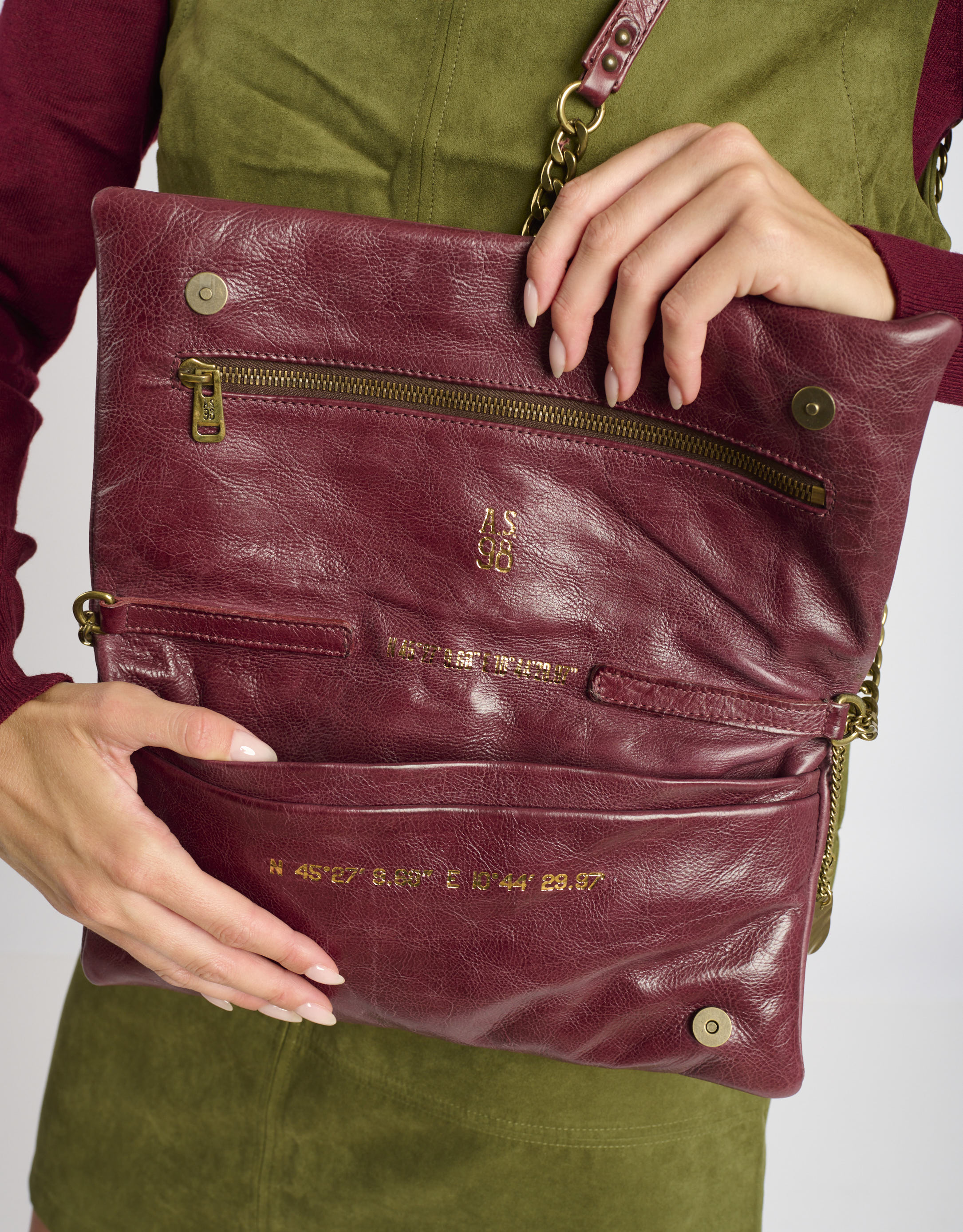 נעלי נשים - A.S. 98 - תיק צד MARIA - בורדו2