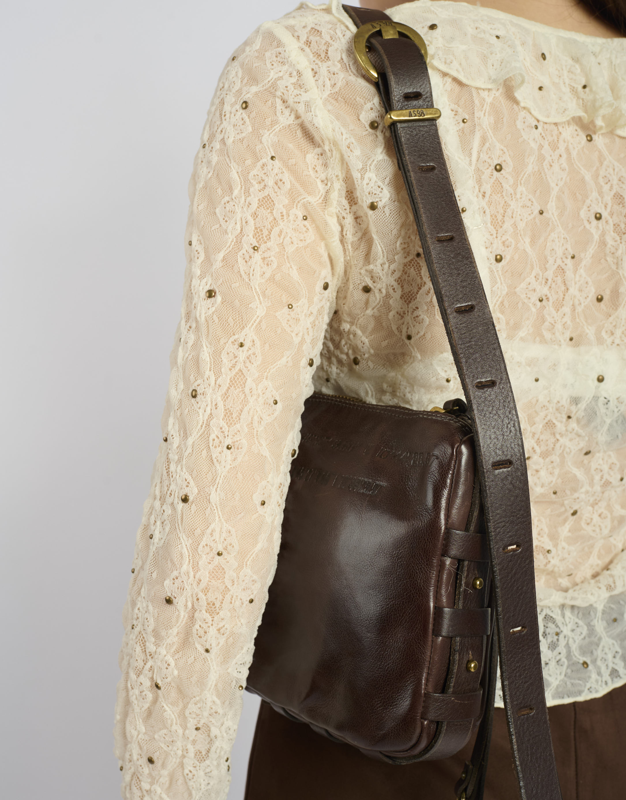 נעלי נשים - A.S. 98 - תיק צד מעור DONNA - חום כהה1