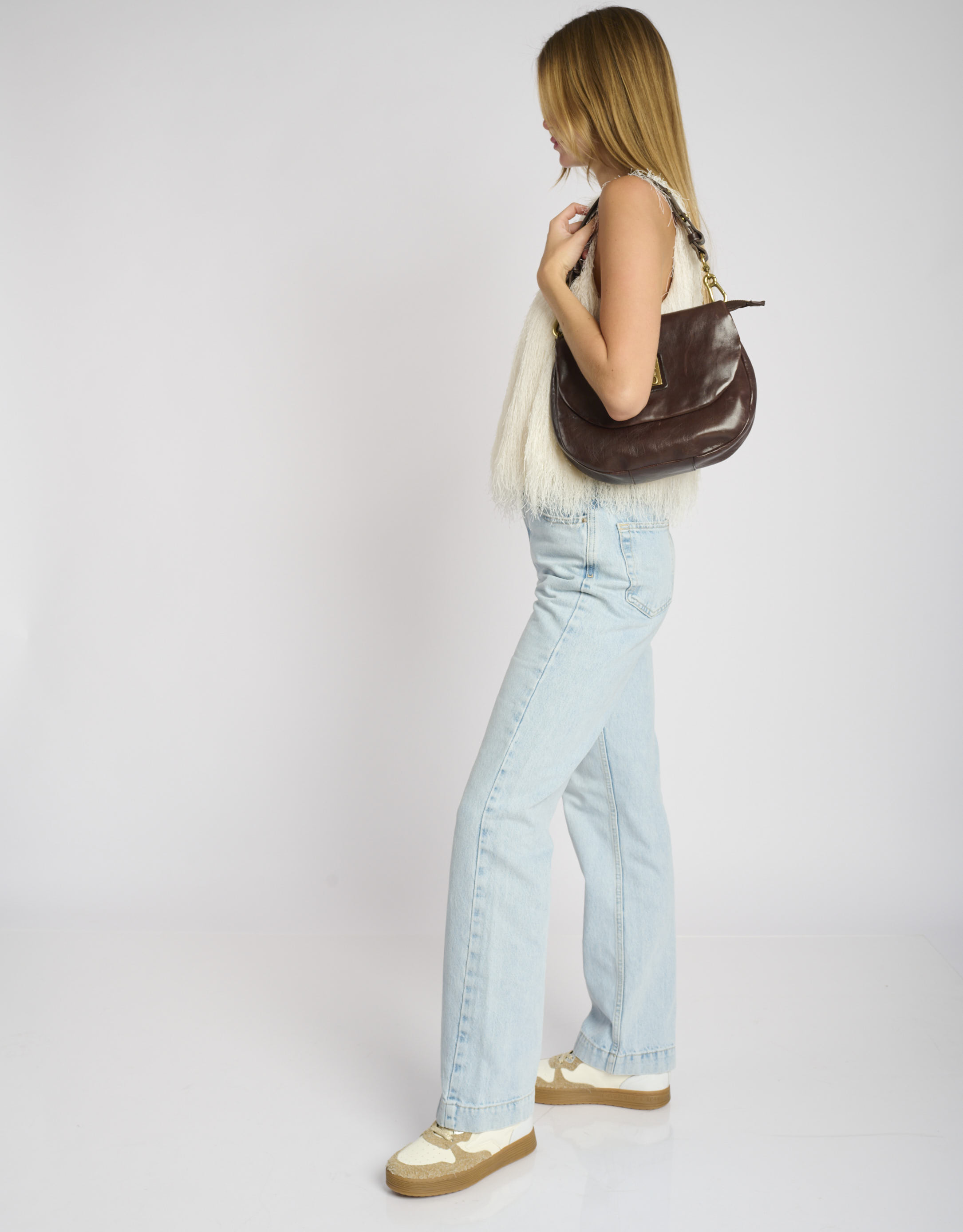 נעלי נשים - A.S. 98 - תיק צד מעור CARLOTTA - חום כהה3