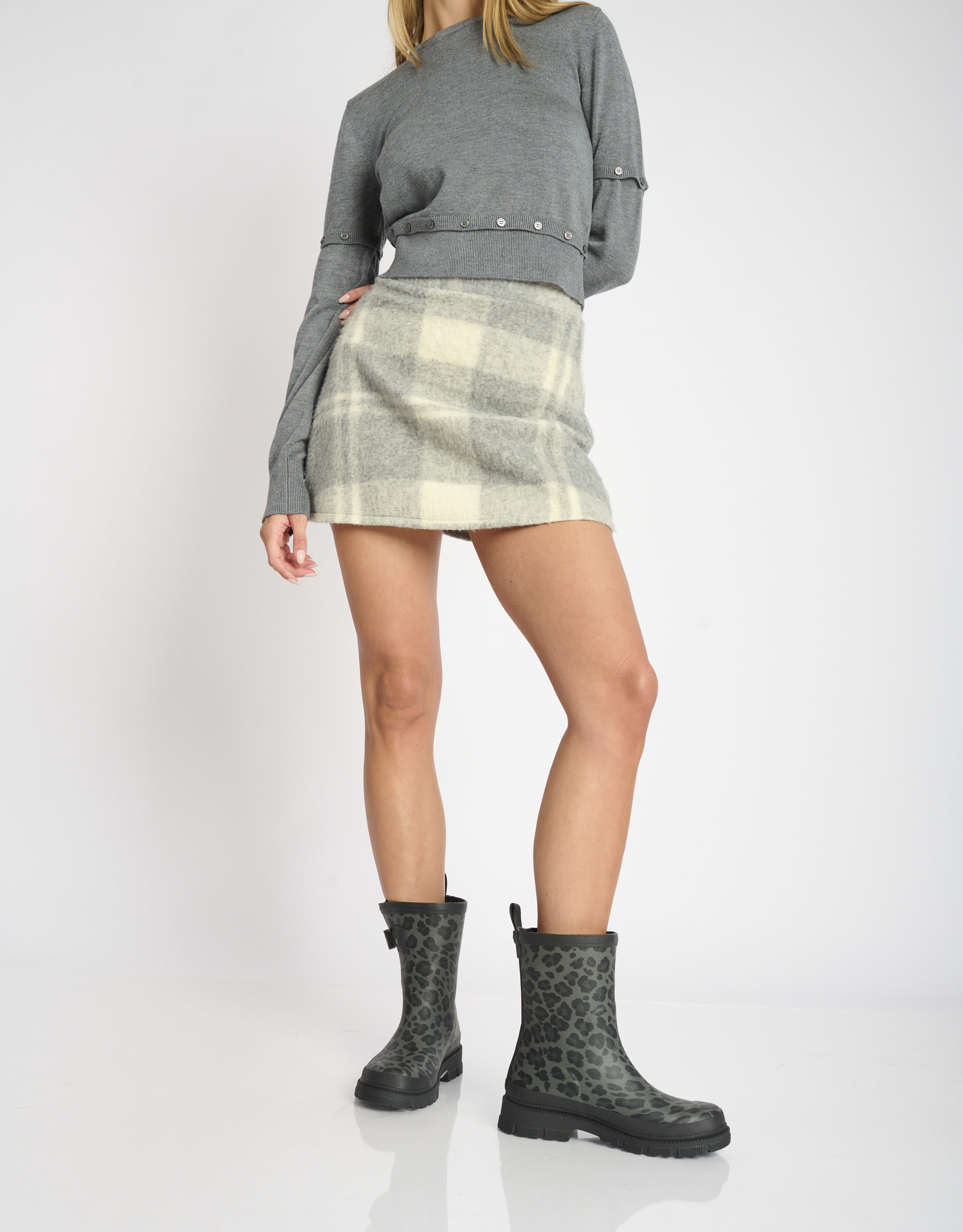 נעלי נשים - Verbenas - מגפי גומי LINA - אפור   שחור2