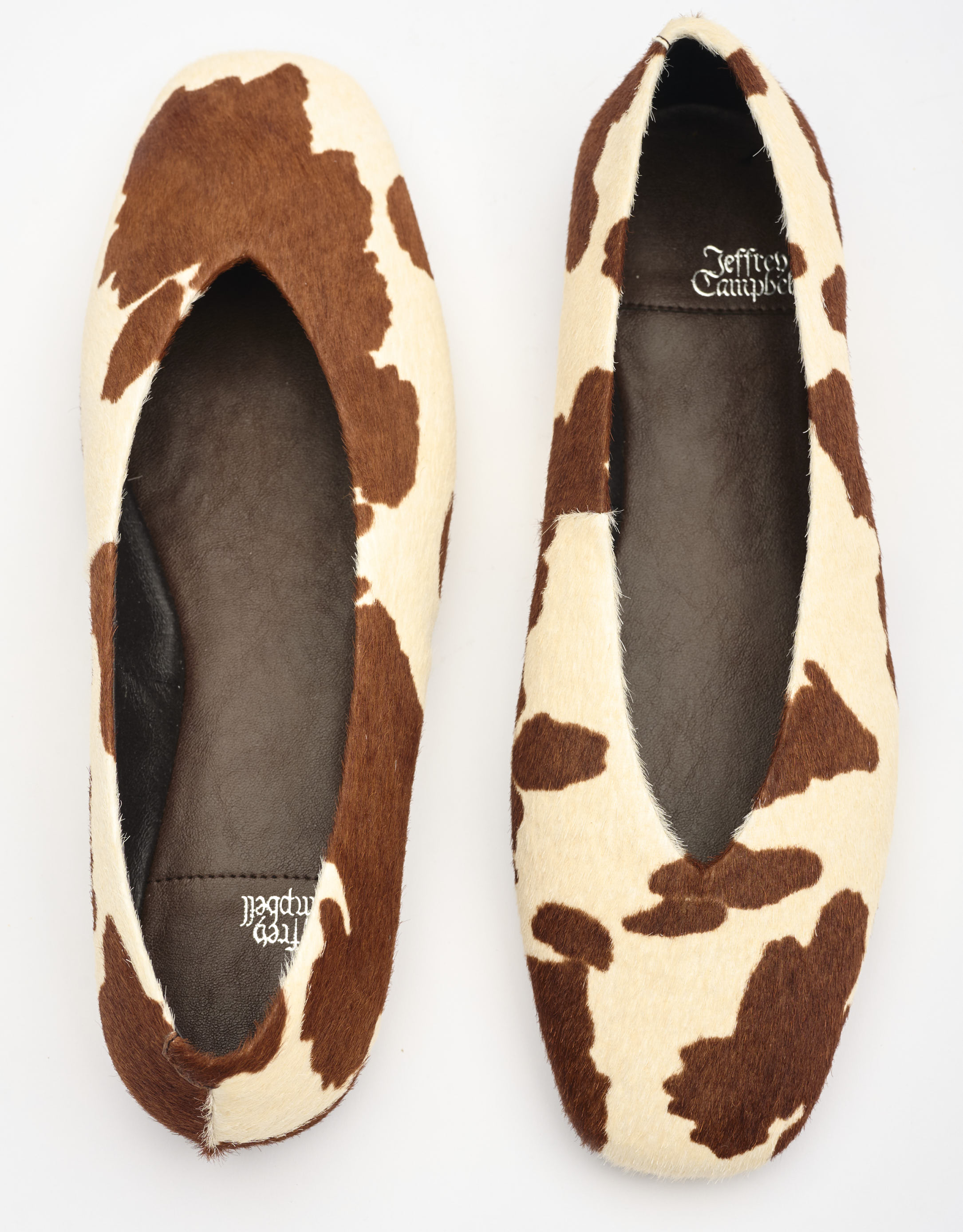 נעלי נשים - Jeffrey Campbell - נעלי סירה מפרווה FATHOM - לבן   חום4