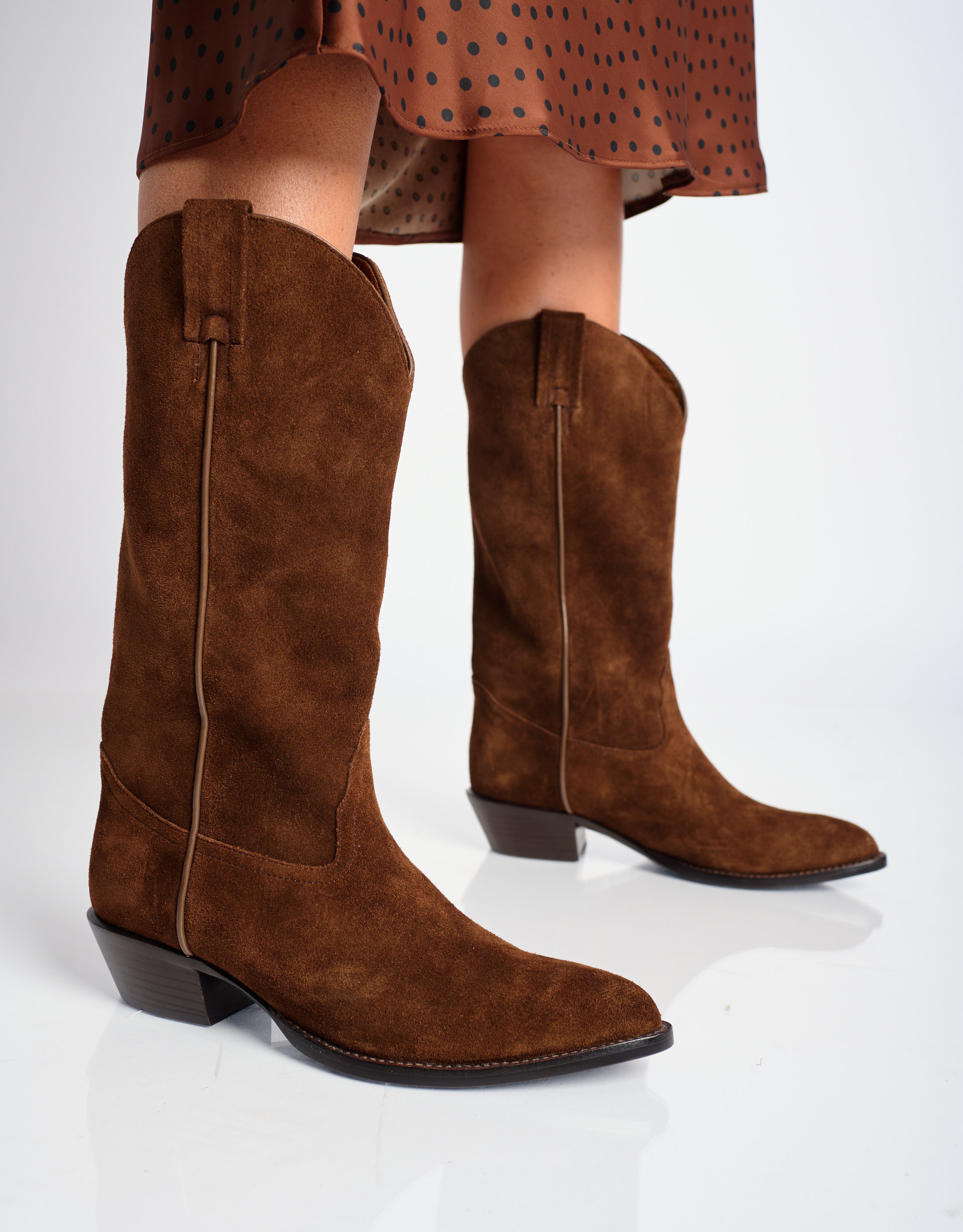 נעלי נשים - Jeffrey Campbell - מגפי בוקרים  HOMESTEAD - חום כהה1