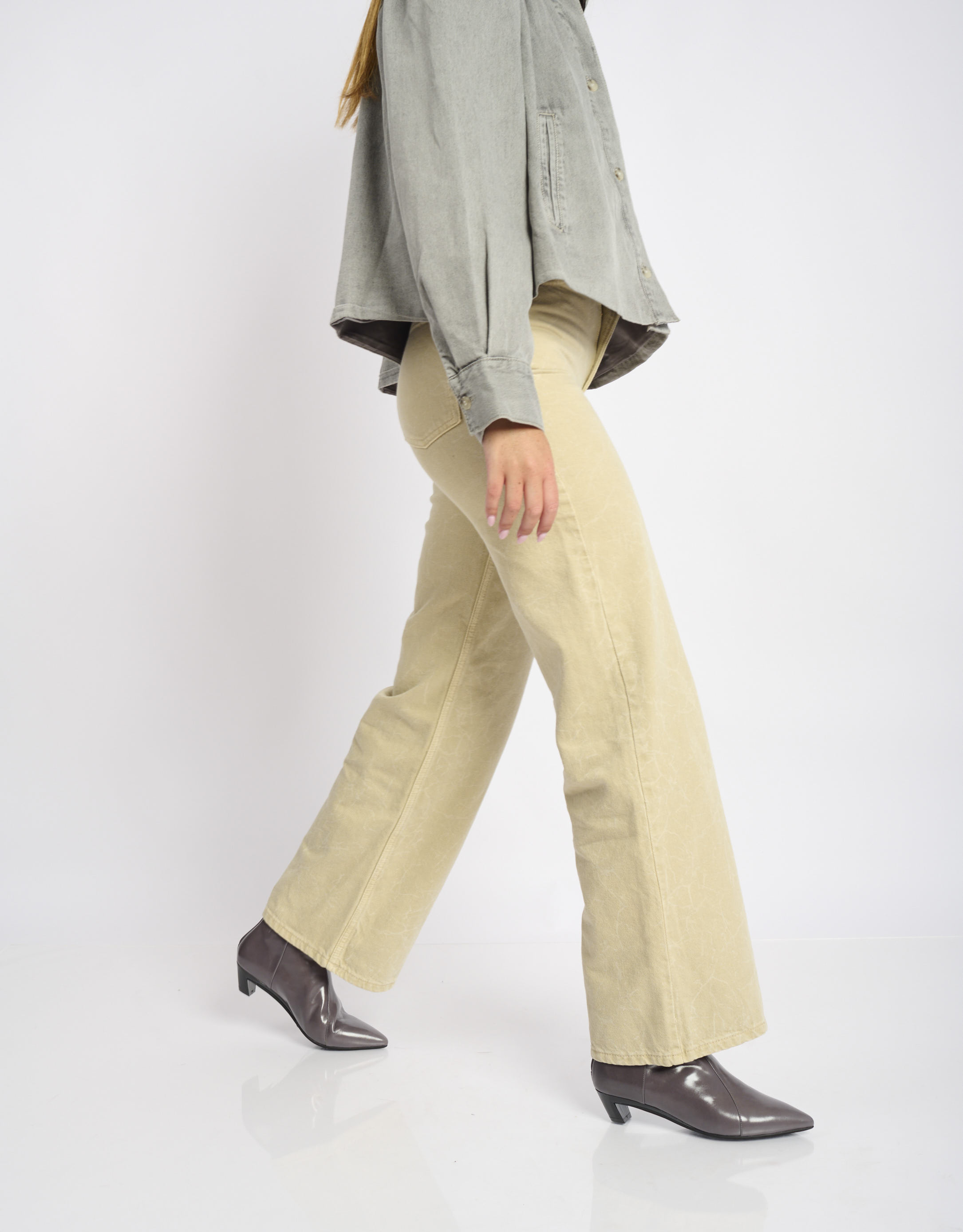 נעלי נשים - Jeffrey Campbell - מגפוני עור MISTRESS - אפור2