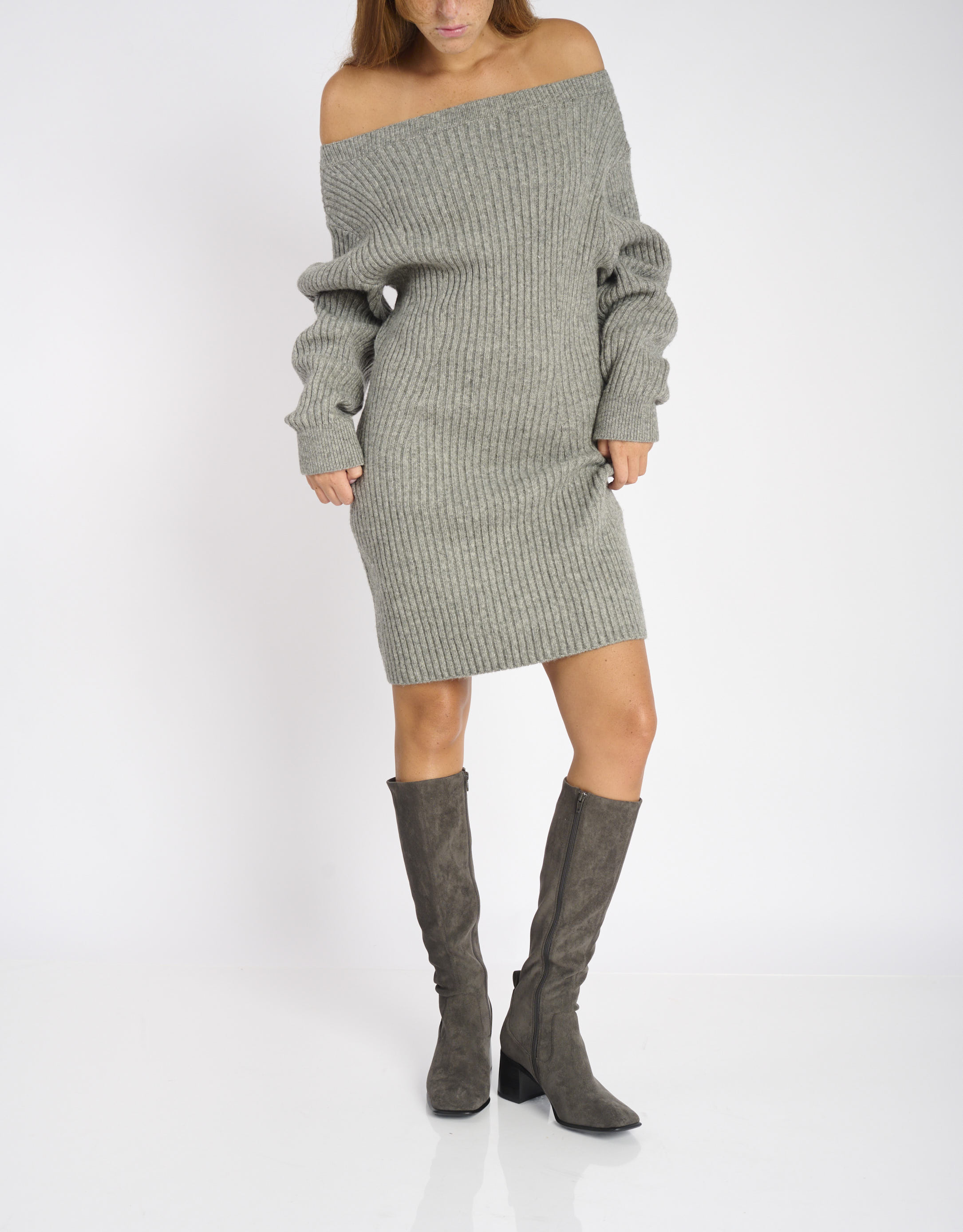 נעלי נשים - Jeffrey Campbell - מגפיים דמוי זמש JEREM-KH - אפור2