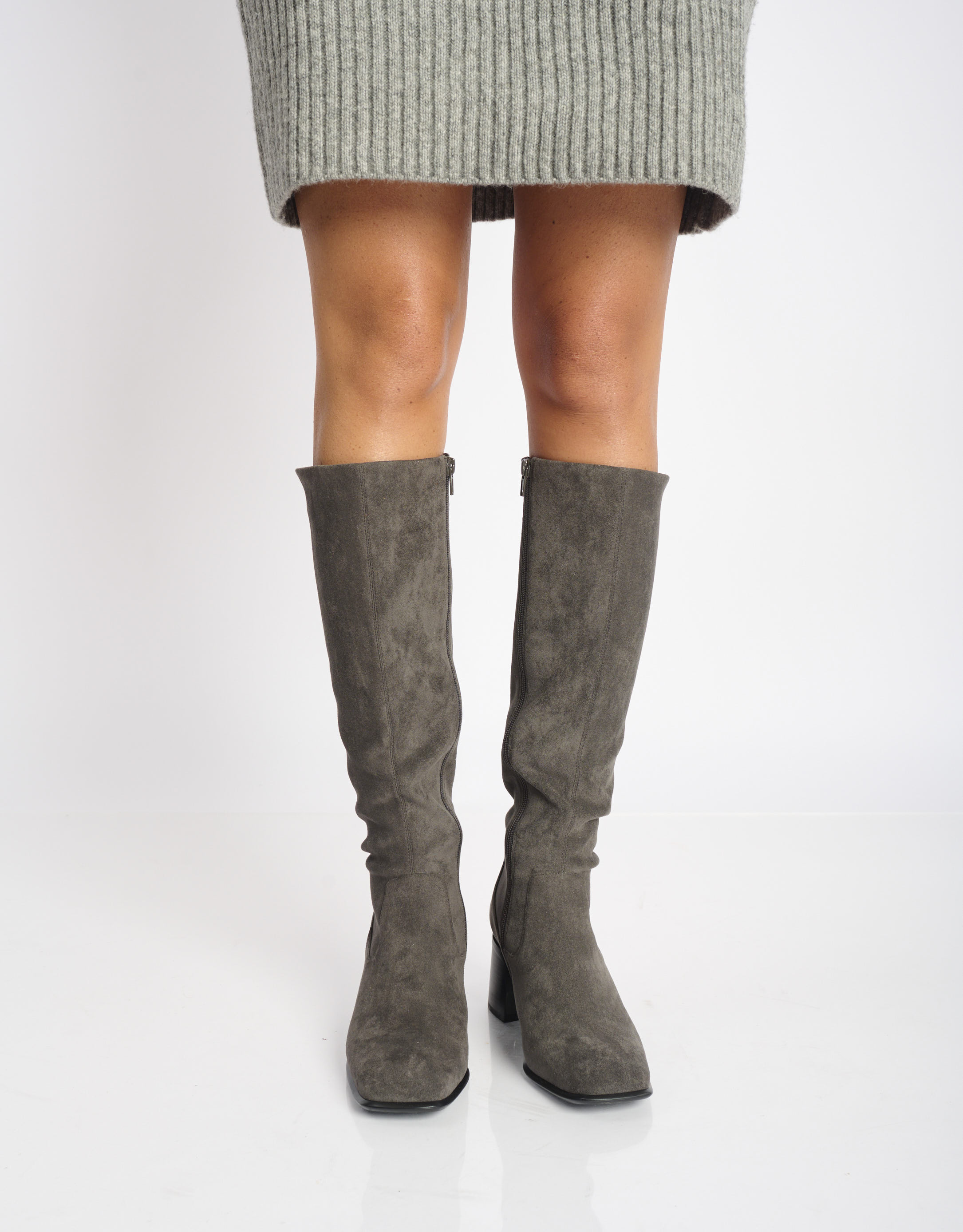 נעלי נשים - Jeffrey Campbell - מגפיים דמוי זמש JEREM-KH - אפור3