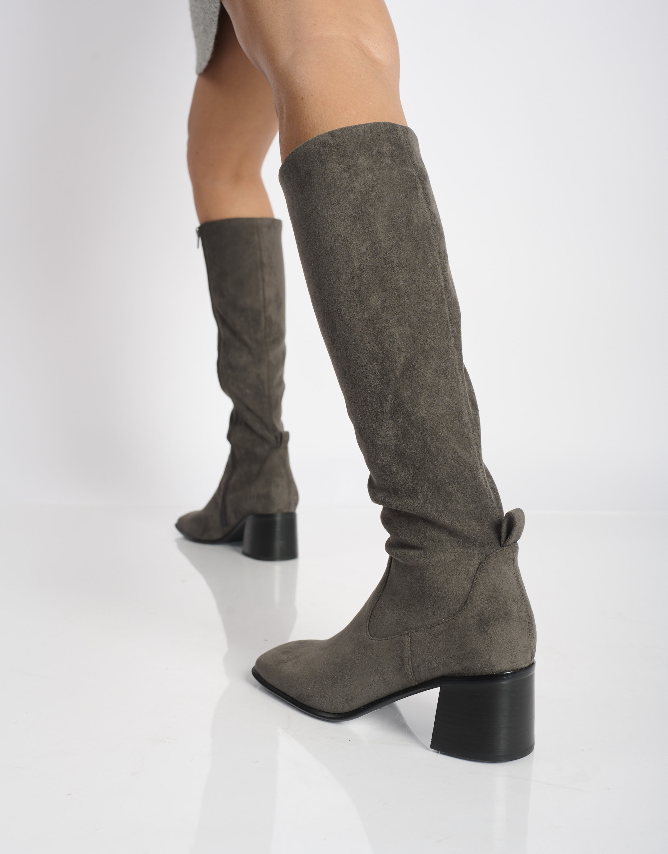 נעלי נשים - Jeffrey Campbell - מגפיים דמוי זמש JEREM-KH - אפור4