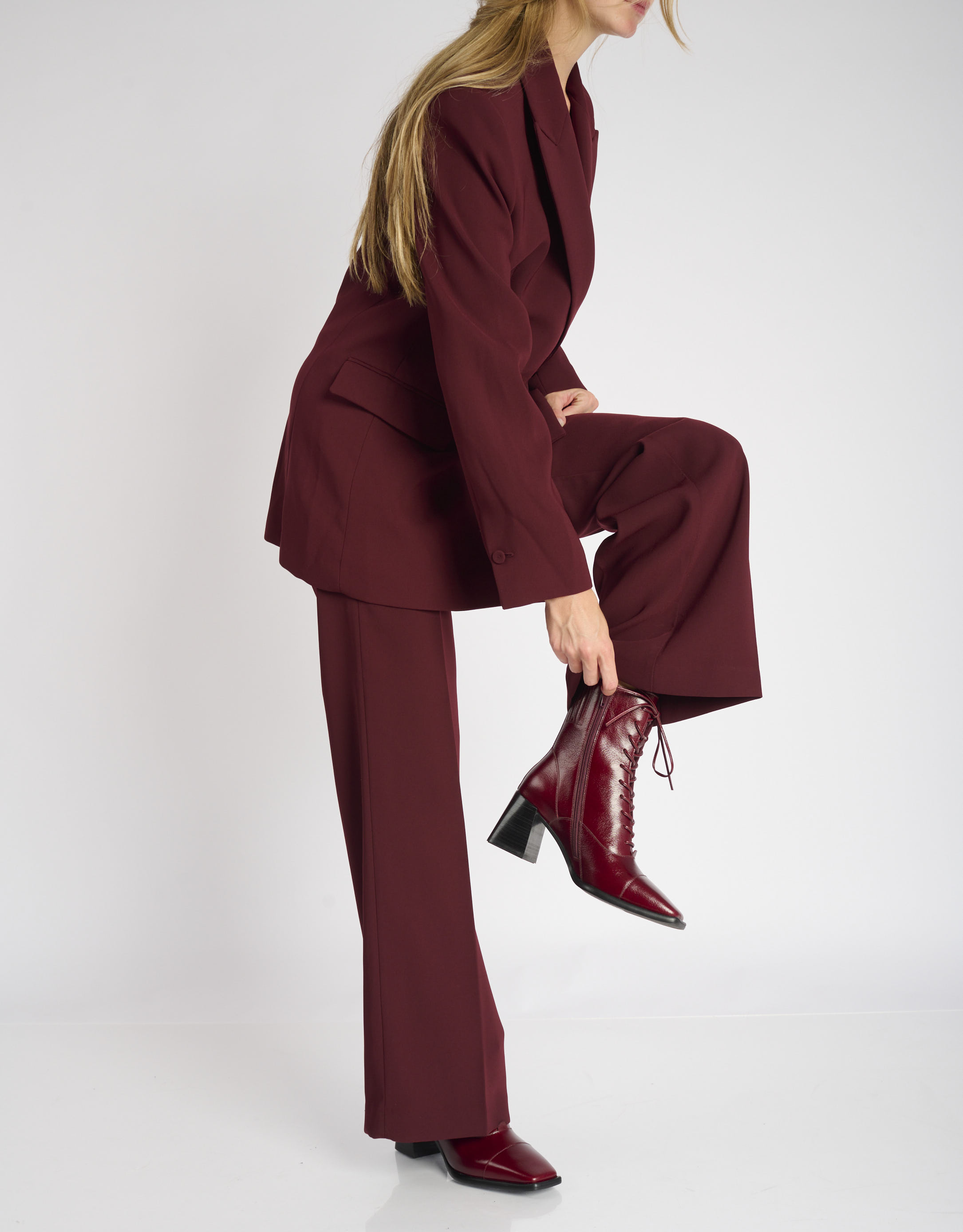 נעלי נשים - Jeffrey Campbell - מגפוני עקב WESTLYN - בורדו3