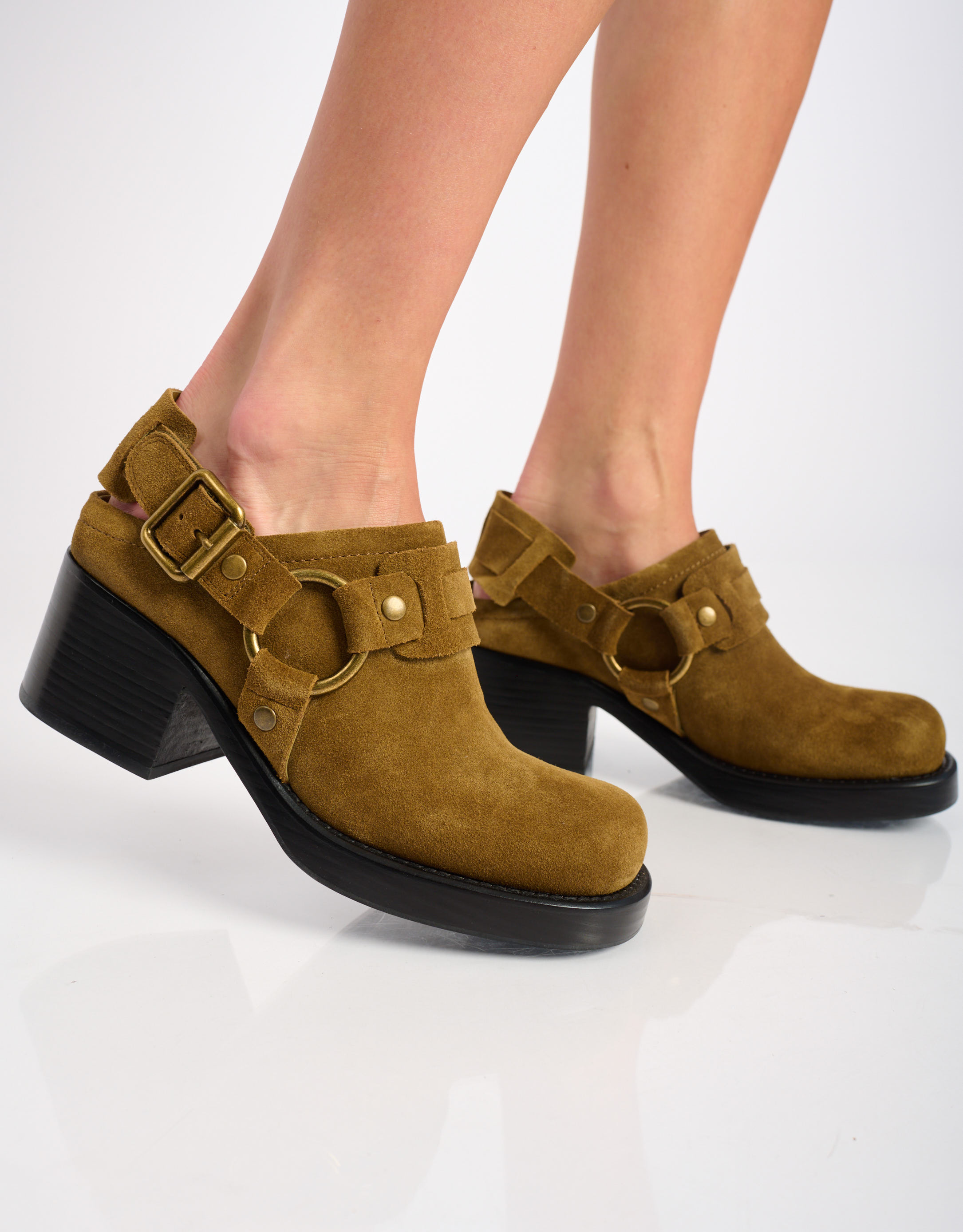 נעלי נשים - Jeffrey Campbell - נעלי זמש REFLECTED - חאקי3