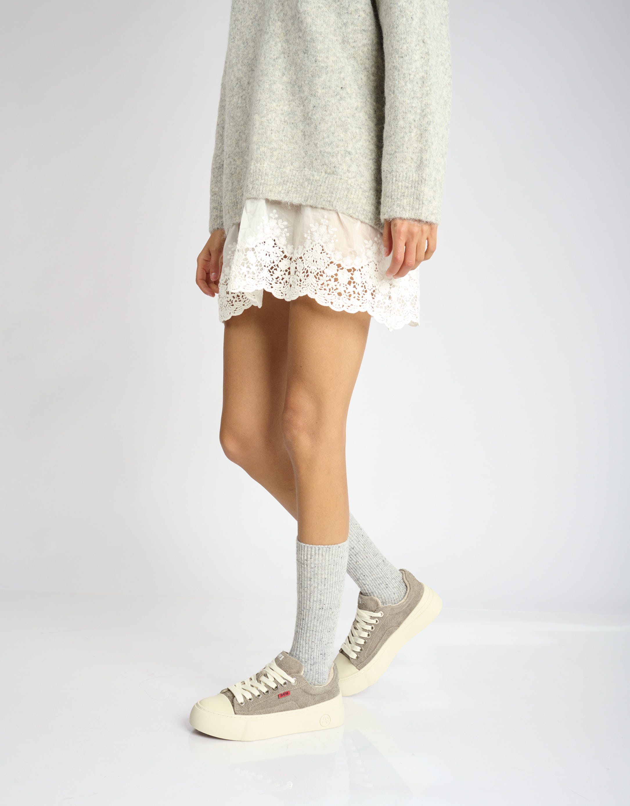 נעלי נשים - Acupuncture - סניקרס מזמש AFC - אפור2