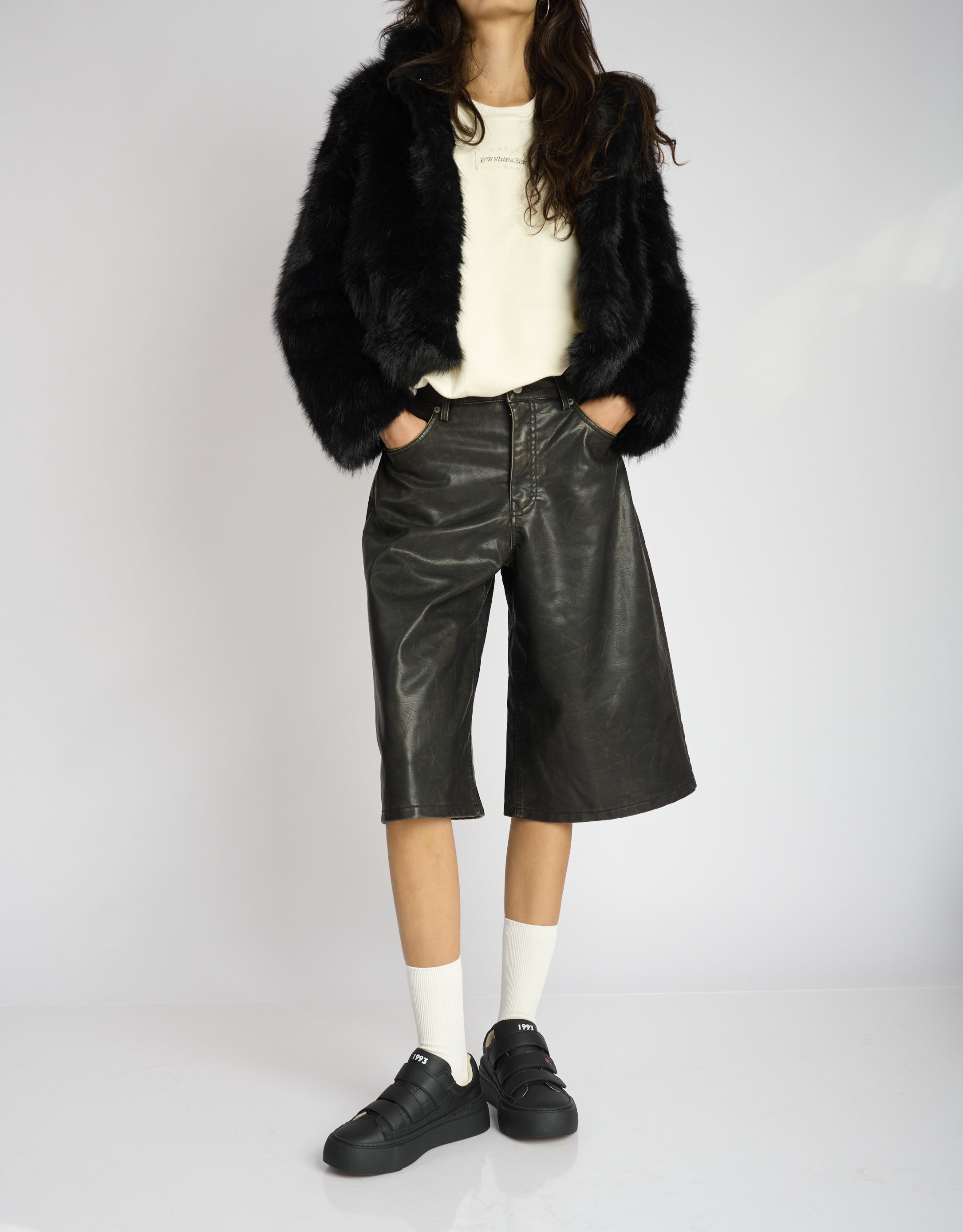 נעלי נשים - Acupuncture - סניקרס דמוי עור AFC STRAP - שחור3