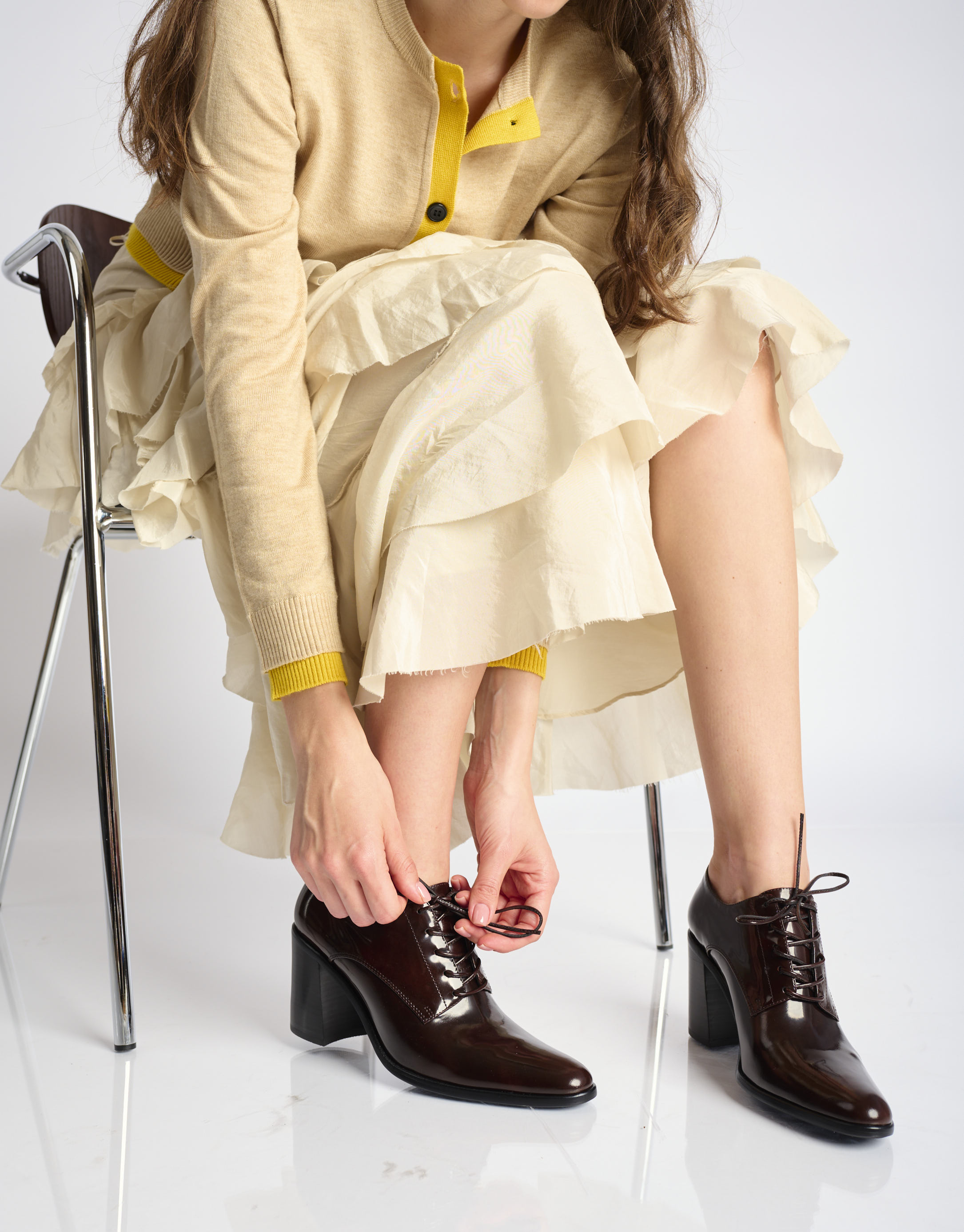 נעלי נשים - Jeffrey Campbell - נעלי עקב THOUGHT - חום כהה1