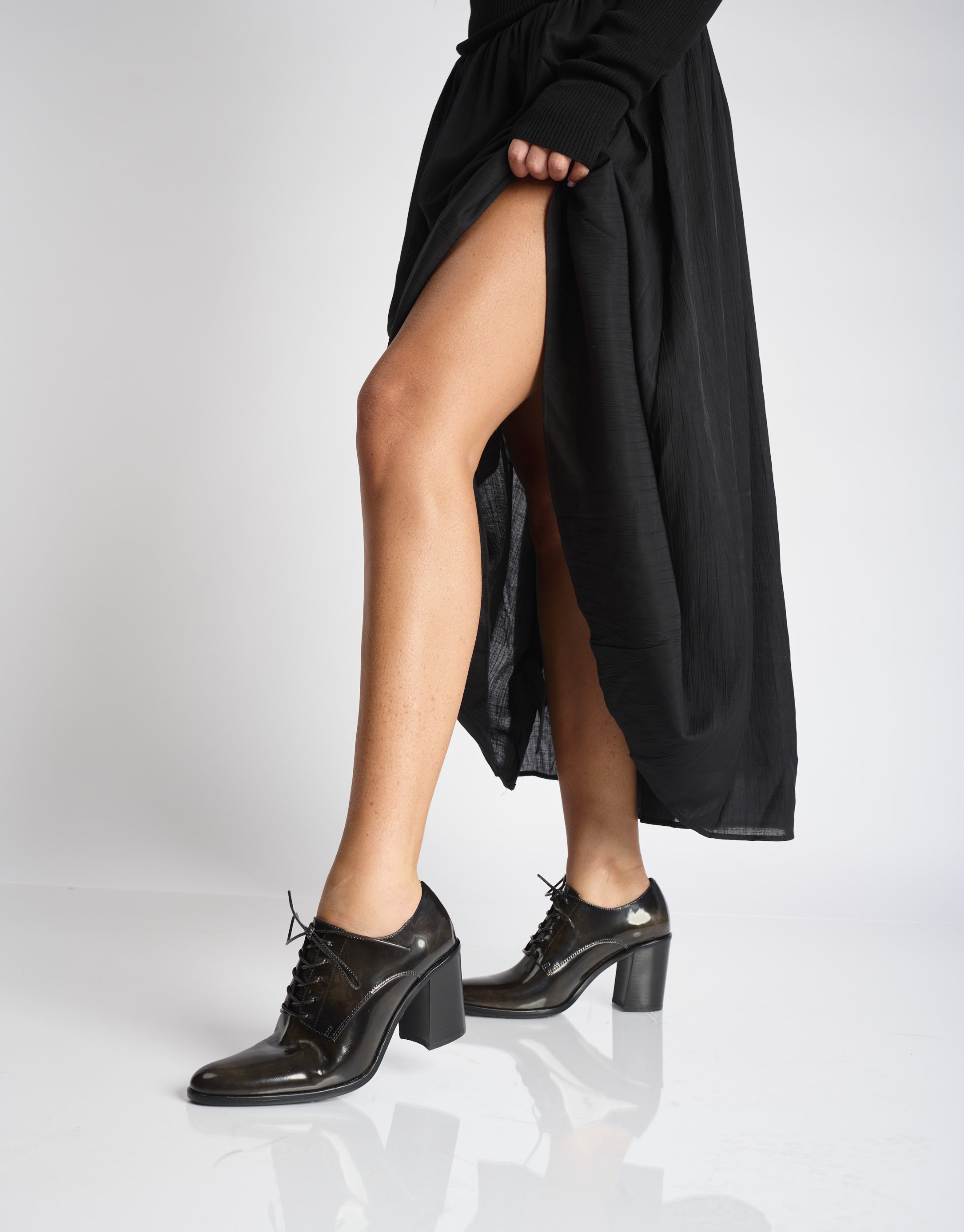 נעלי נשים - Jeffrey Campbell - נעלי עקב THOUGHT - אפור כהה2