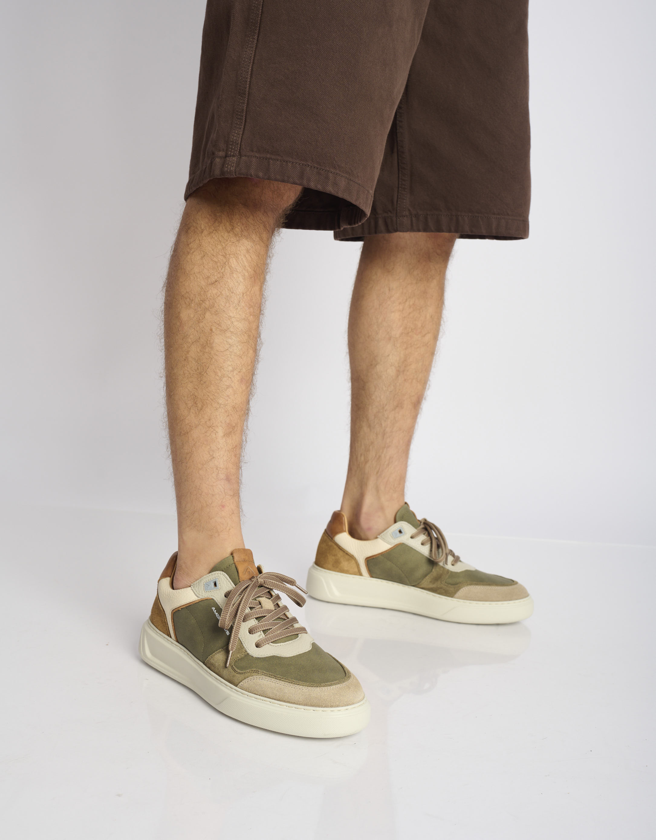 נעלי גברים -  - סניקרס עור משולבות KIT - חאקי2