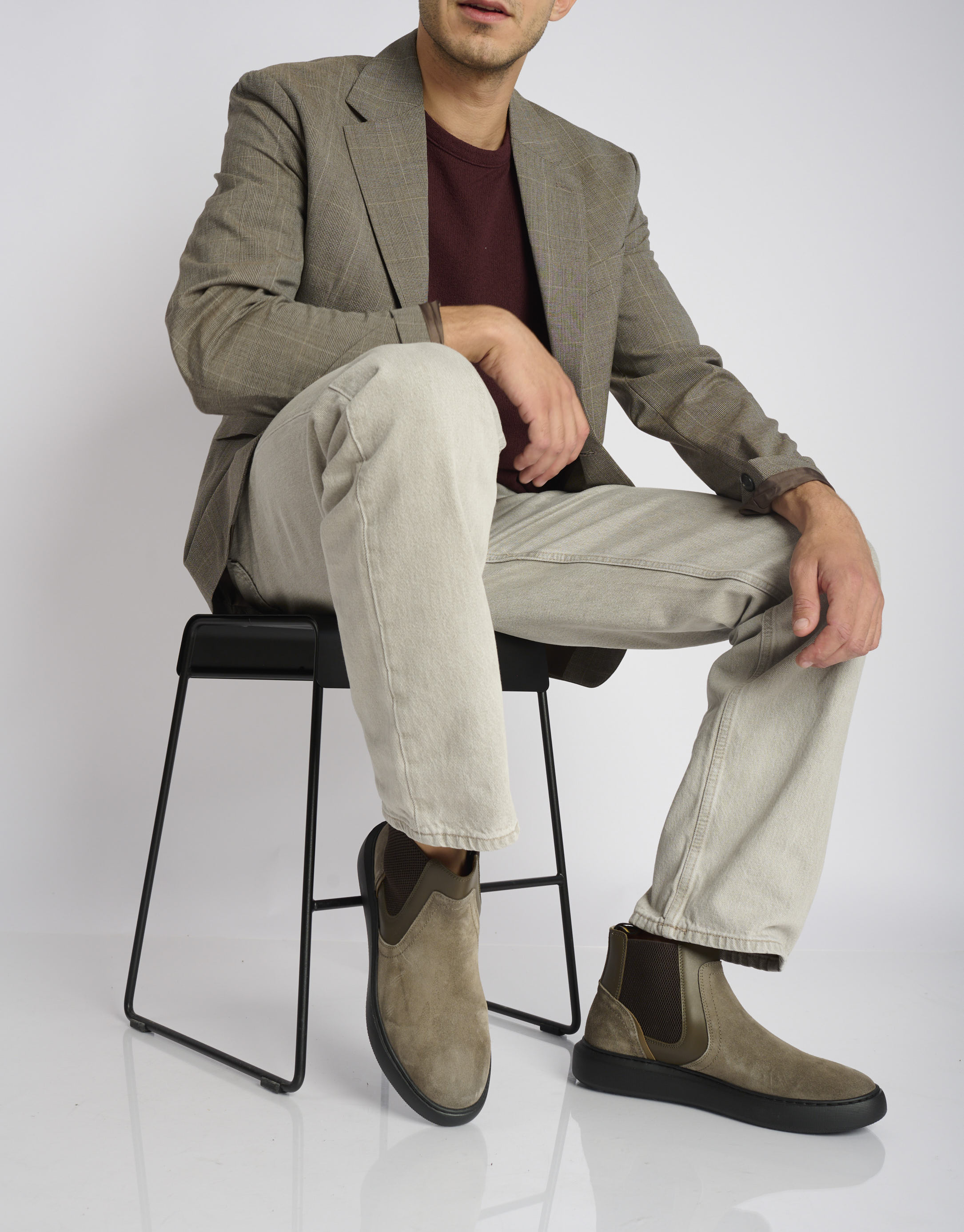 נעלי גברים -  - מגפי עור ECLIPSE - חום2