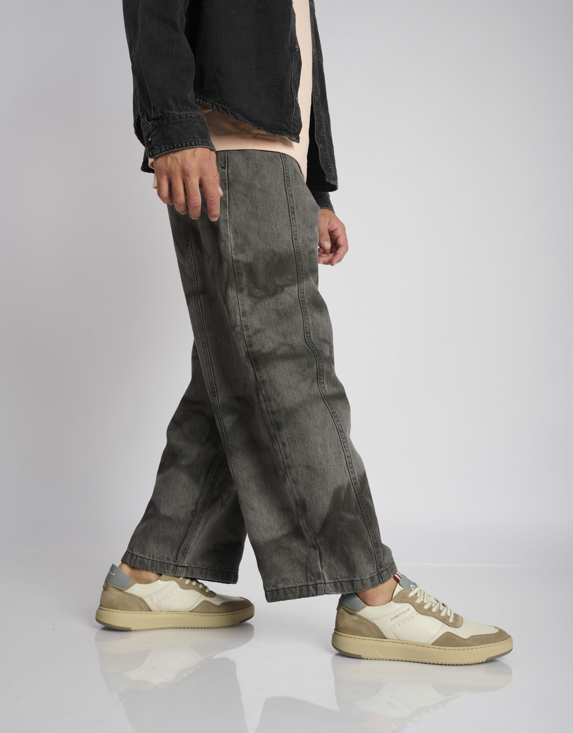 נעלי גברים -  - סניקרס עור AKTIF - לבן   חום3