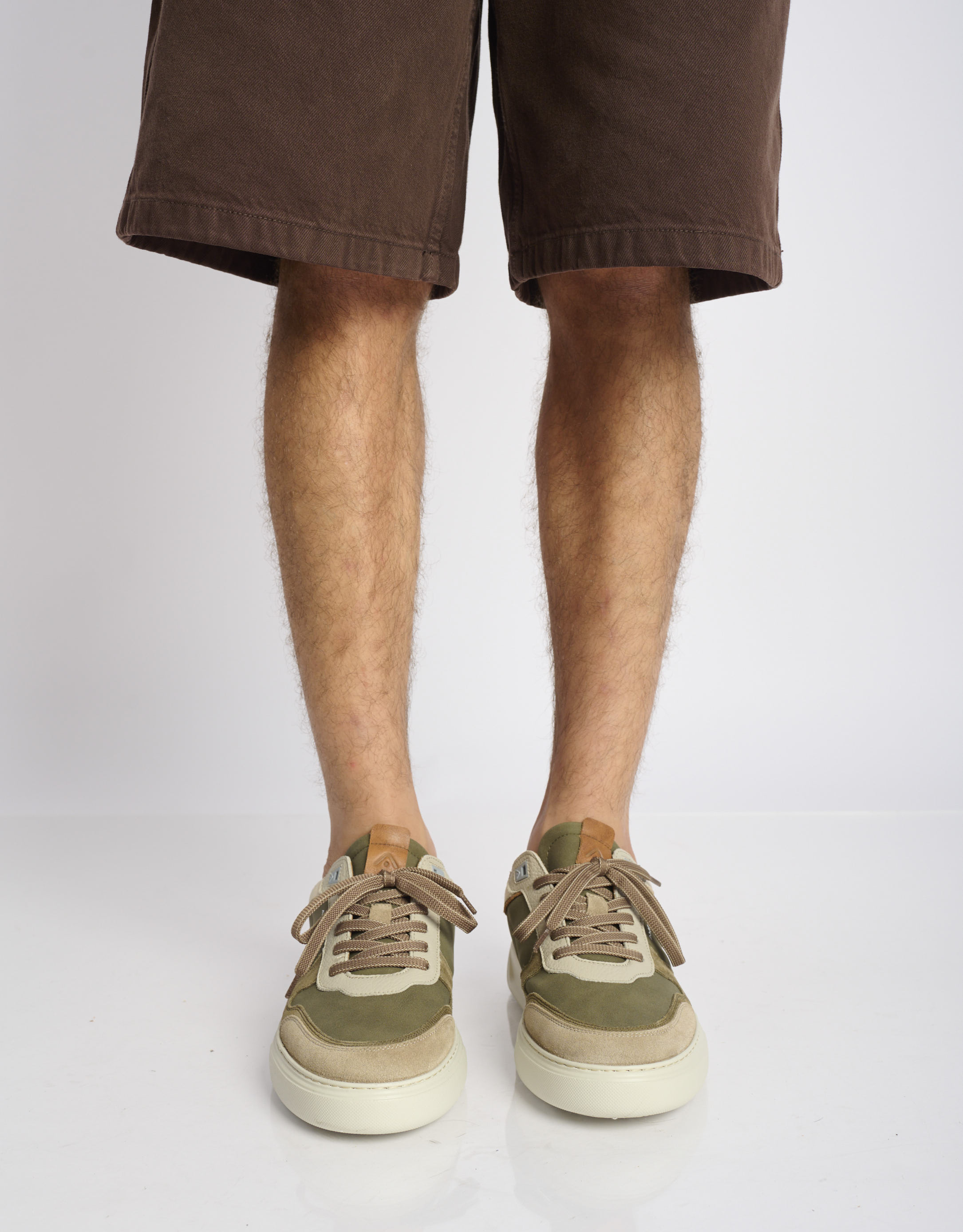 נעלי גברים -  - סניקרס עור משולבות KIT - חאקי3