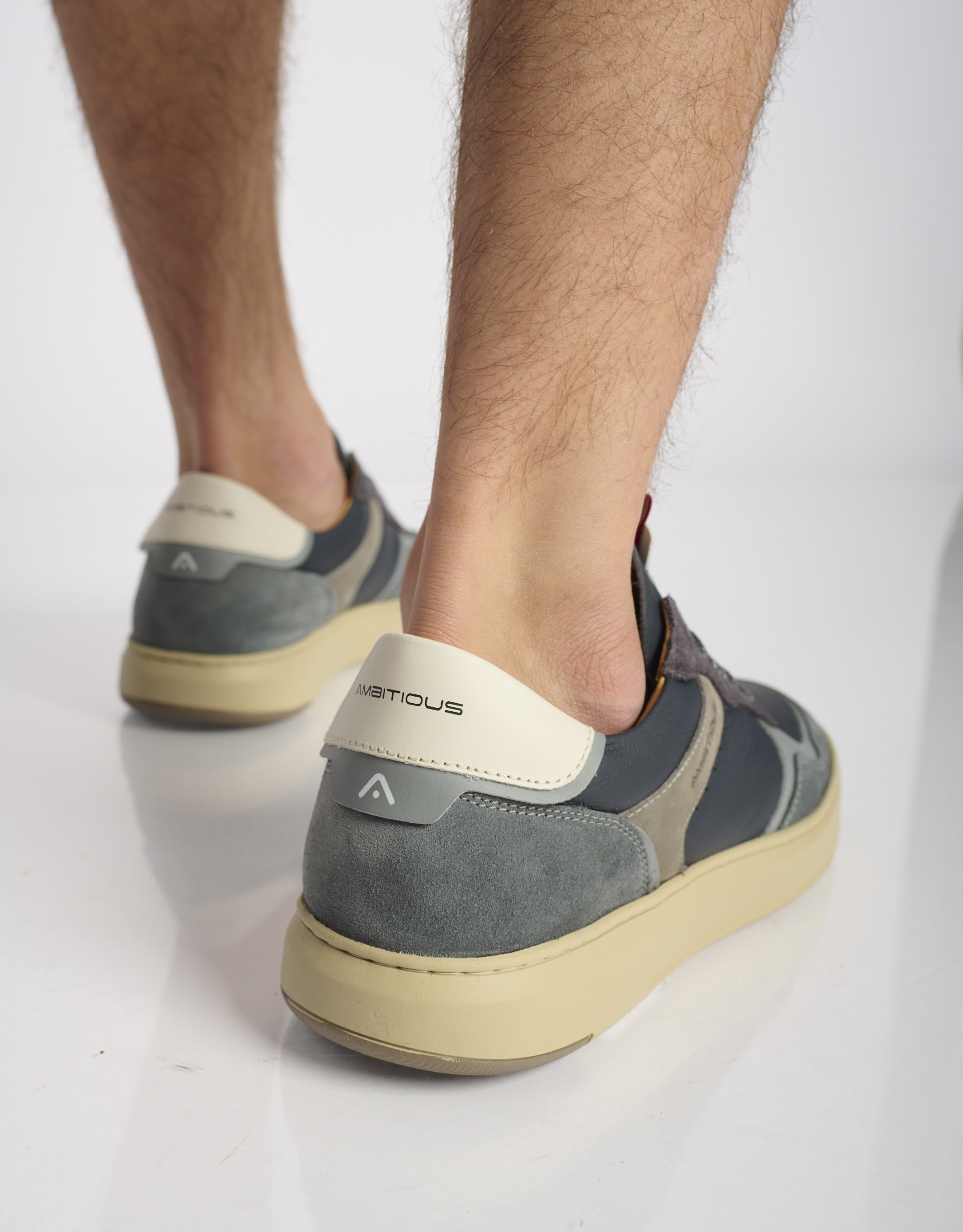 נעלי גברים -  - סניקרס עור AKTIF - כחול   אפור4