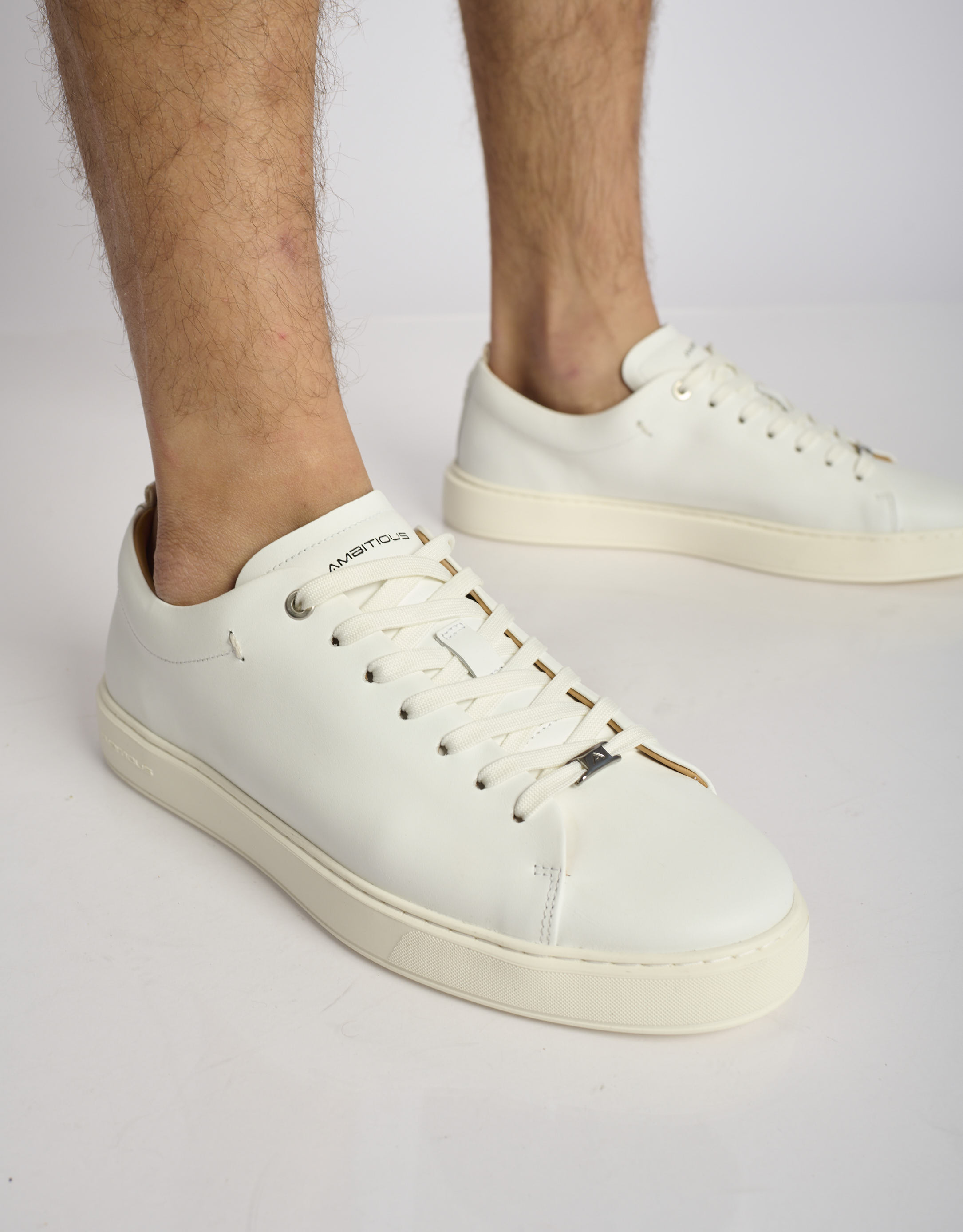 נעלי גברים -  - סניקרס עור LEWIS - לבן2