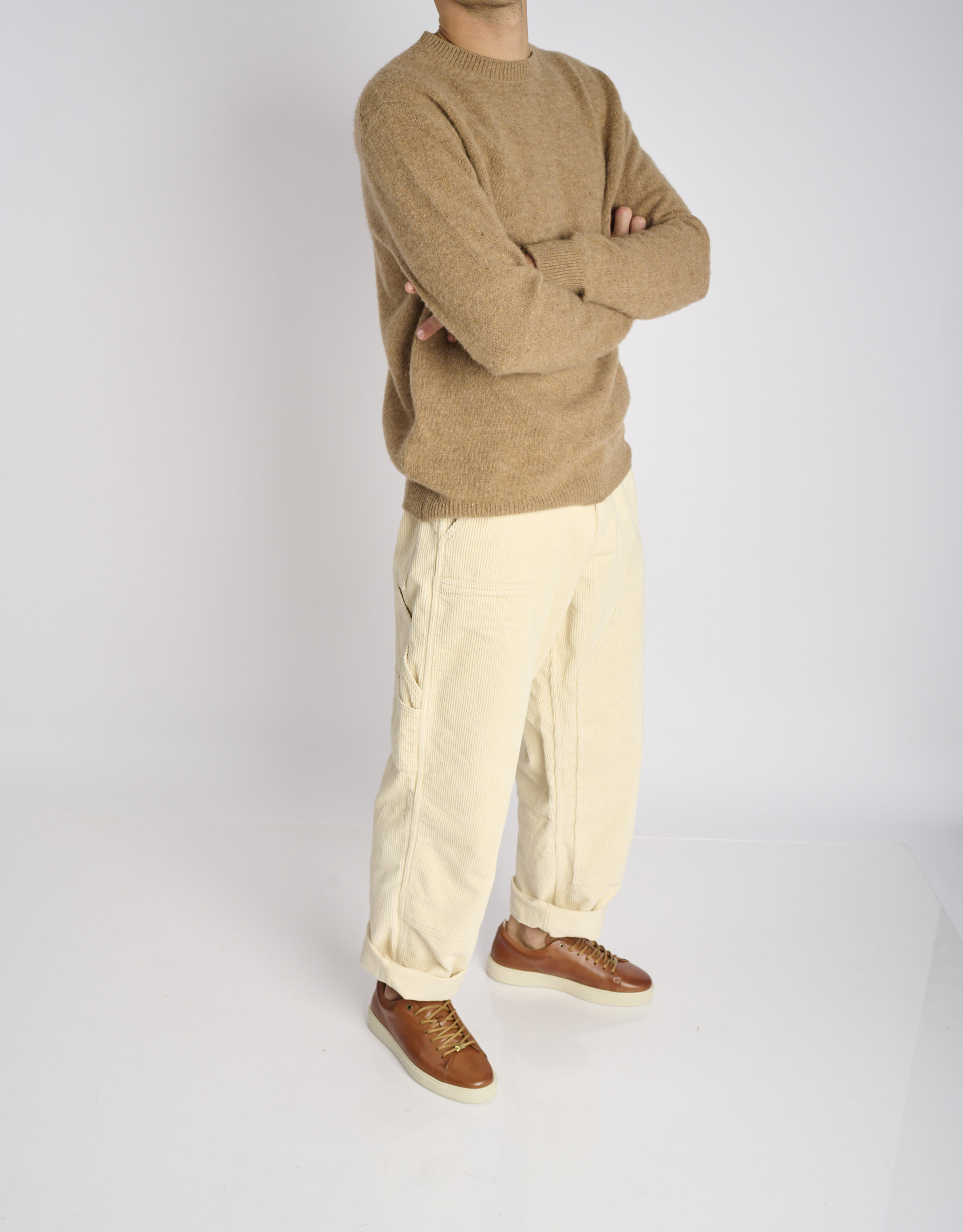 נעלי גברים -  - סניקרס עור LEWIS - קאמל3