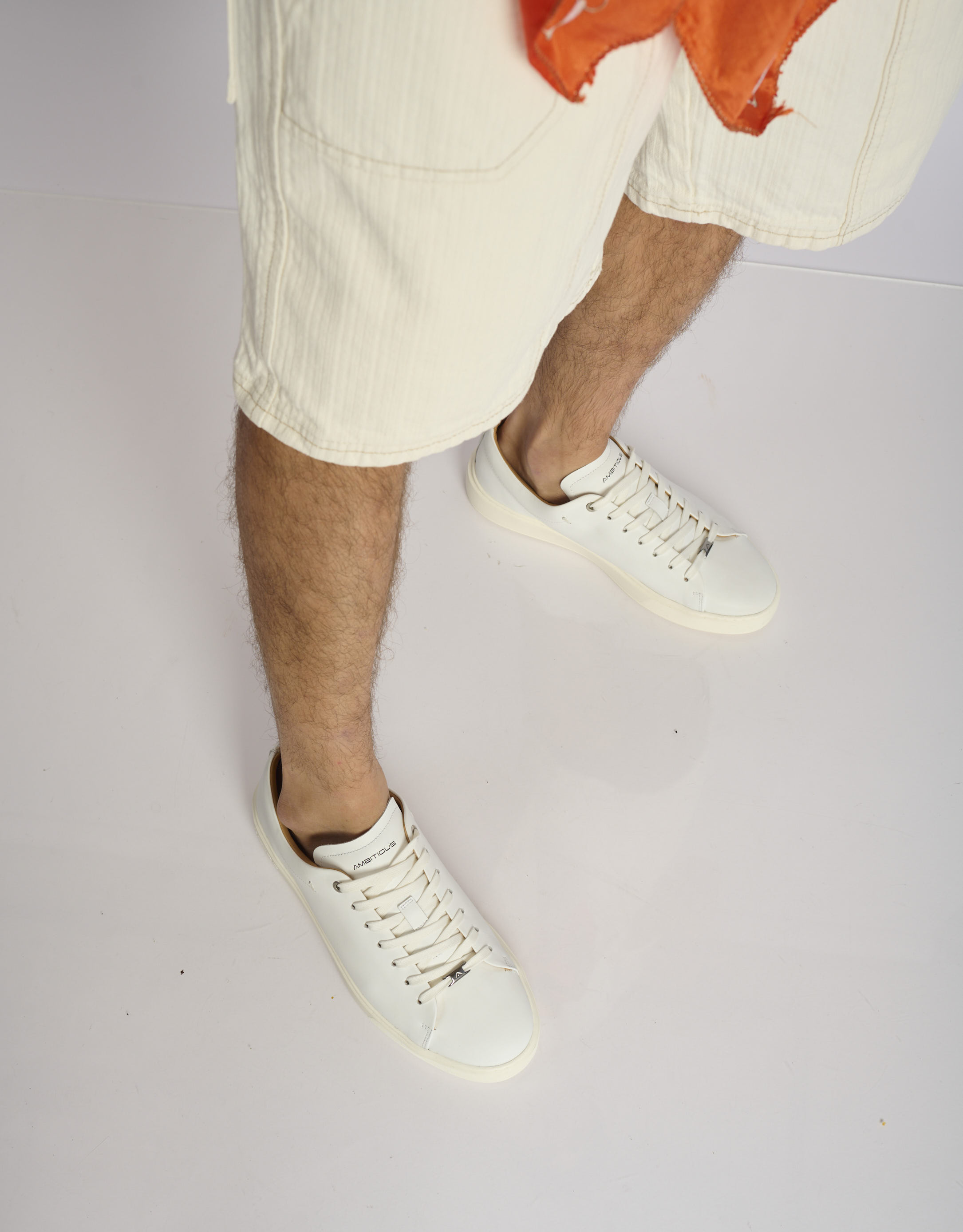 נעלי גברים -  - סניקרס עור LEWIS - לבן3