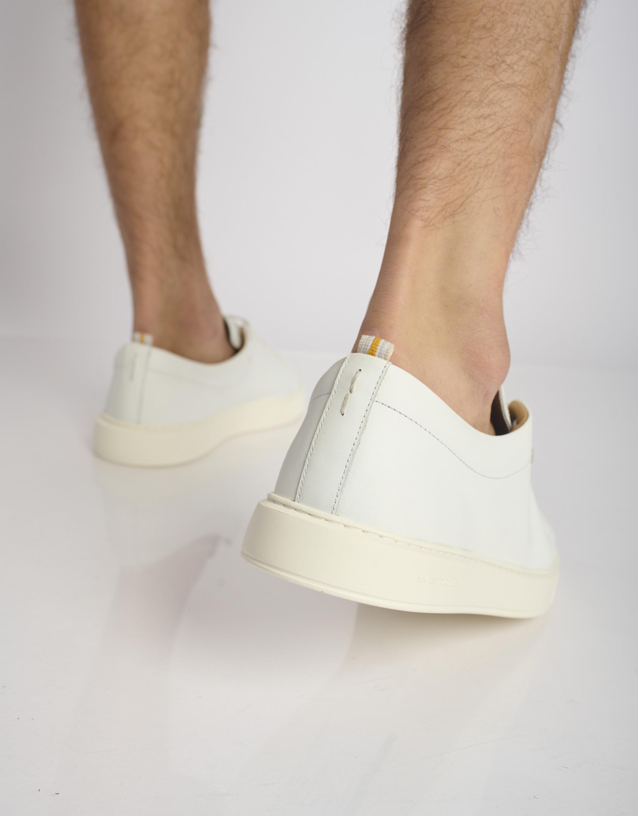 נעלי גברים -  - סניקרס עור LEWIS - לבן4