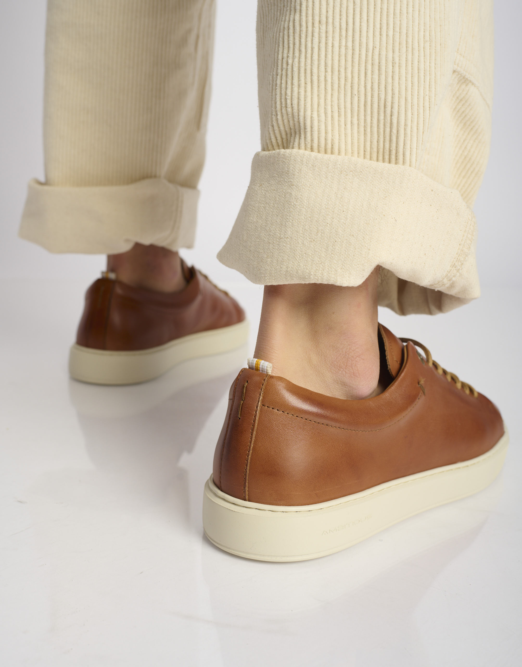 נעלי גברים -  - סניקרס עור LEWIS - קאמל4