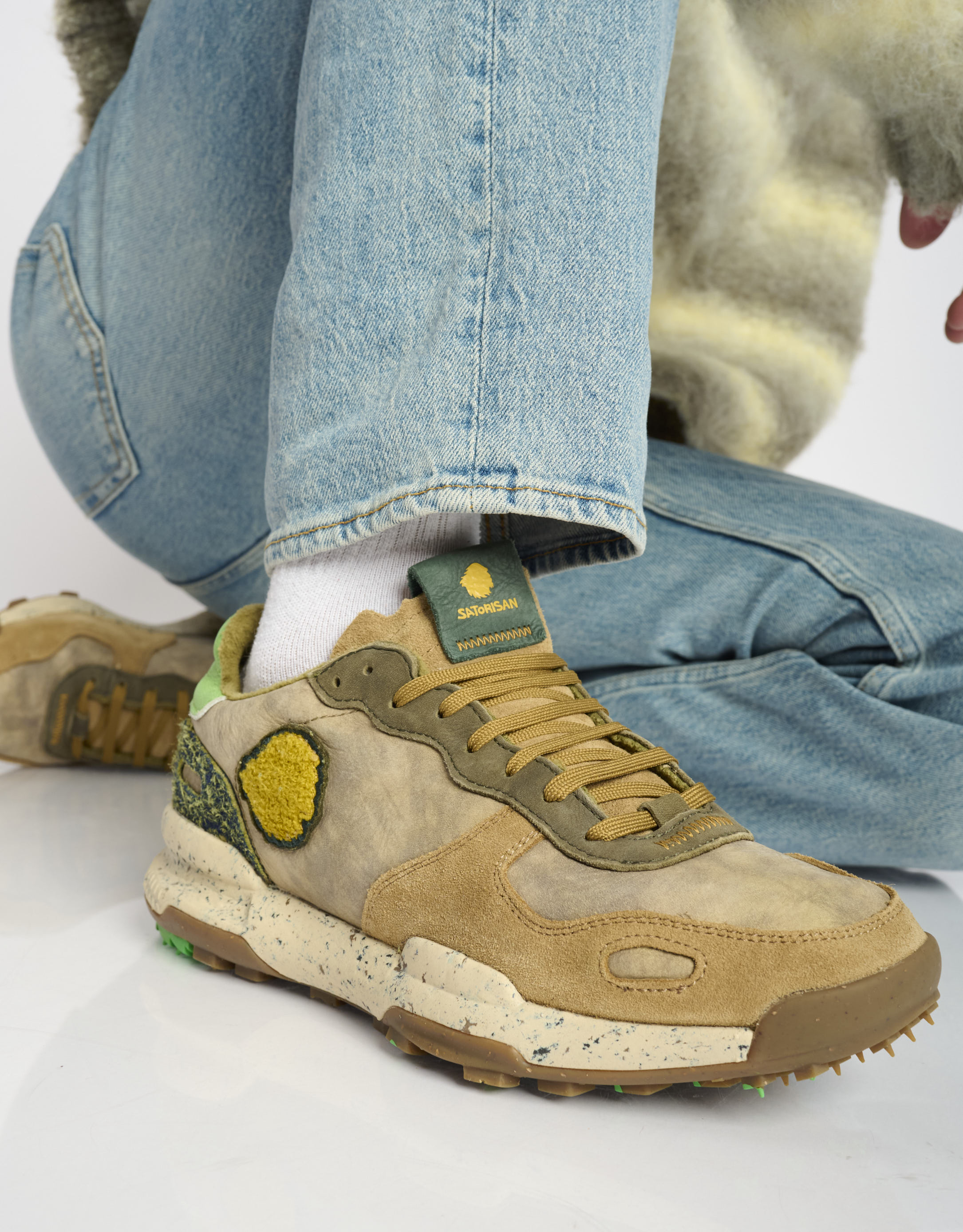נעלי גברים - Satorisan - סניקרס עור CHACRONA - חום בהיר1