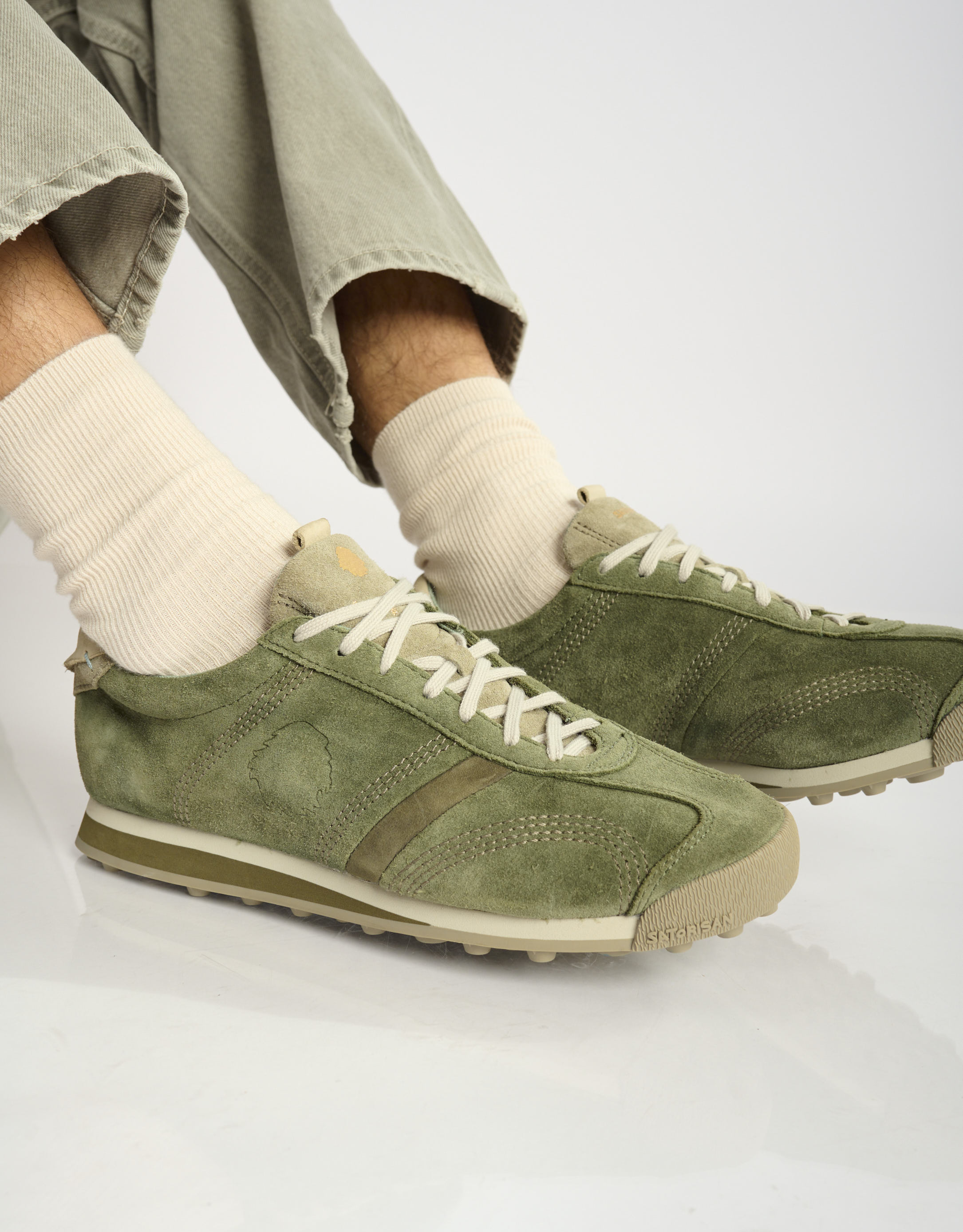 נעלי גברים - Satorisan - סניקרס זמש STARDUST - ירוק1