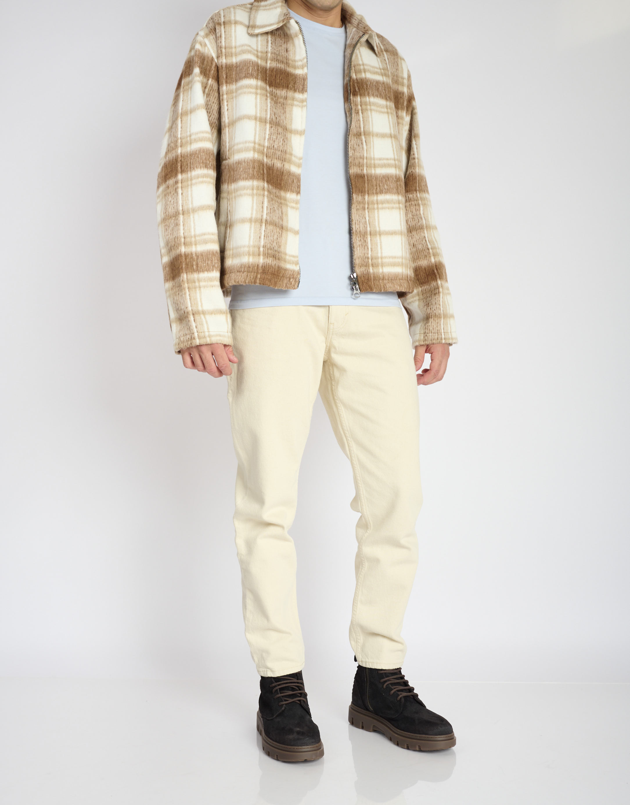 נעלי גברים - Satorisan - מגפונים עם שרוכים UNALOME - חום כהה2