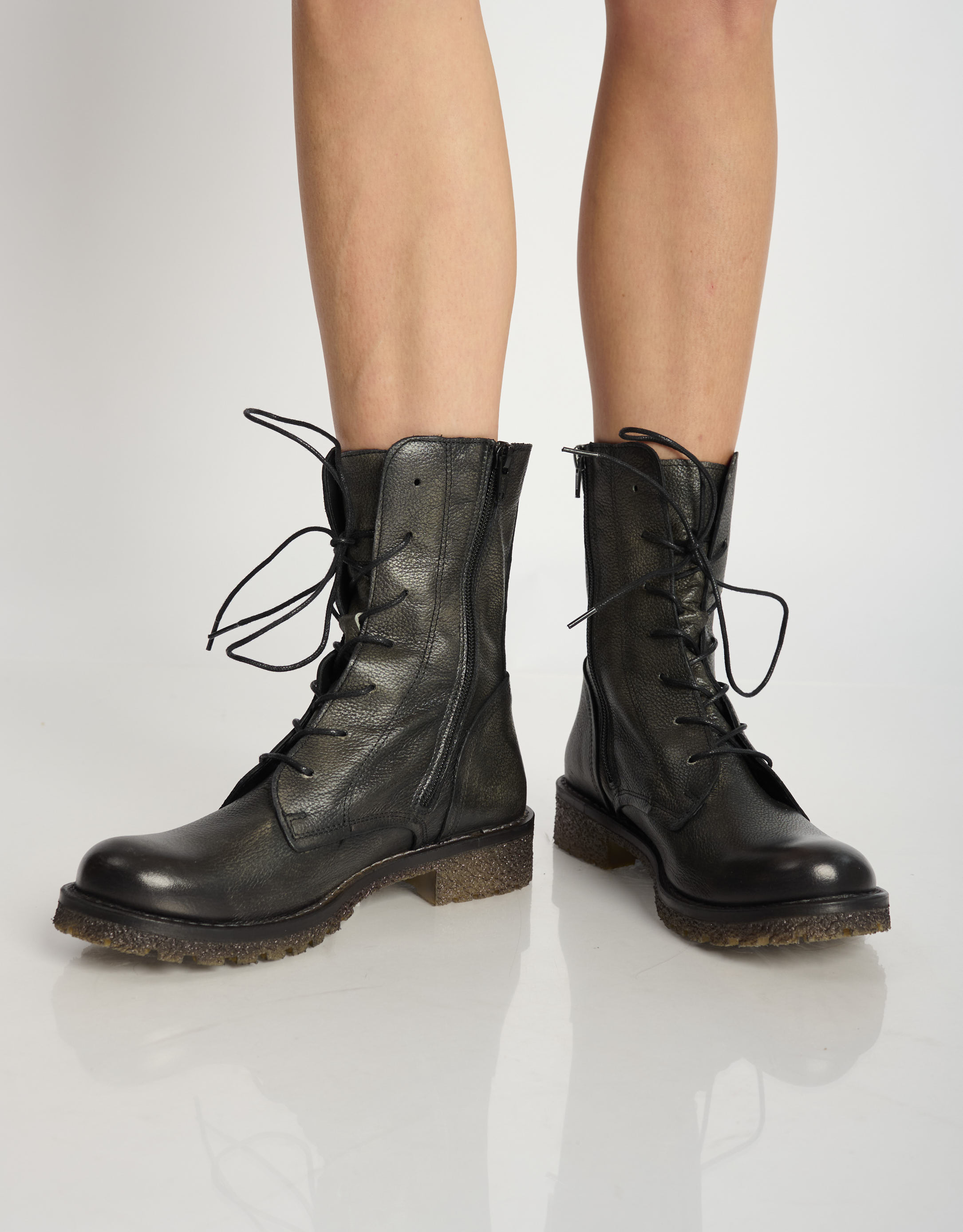 נעלי נשים -  - מגפונים עם שרוכים CASTER - שחור מיוחד3