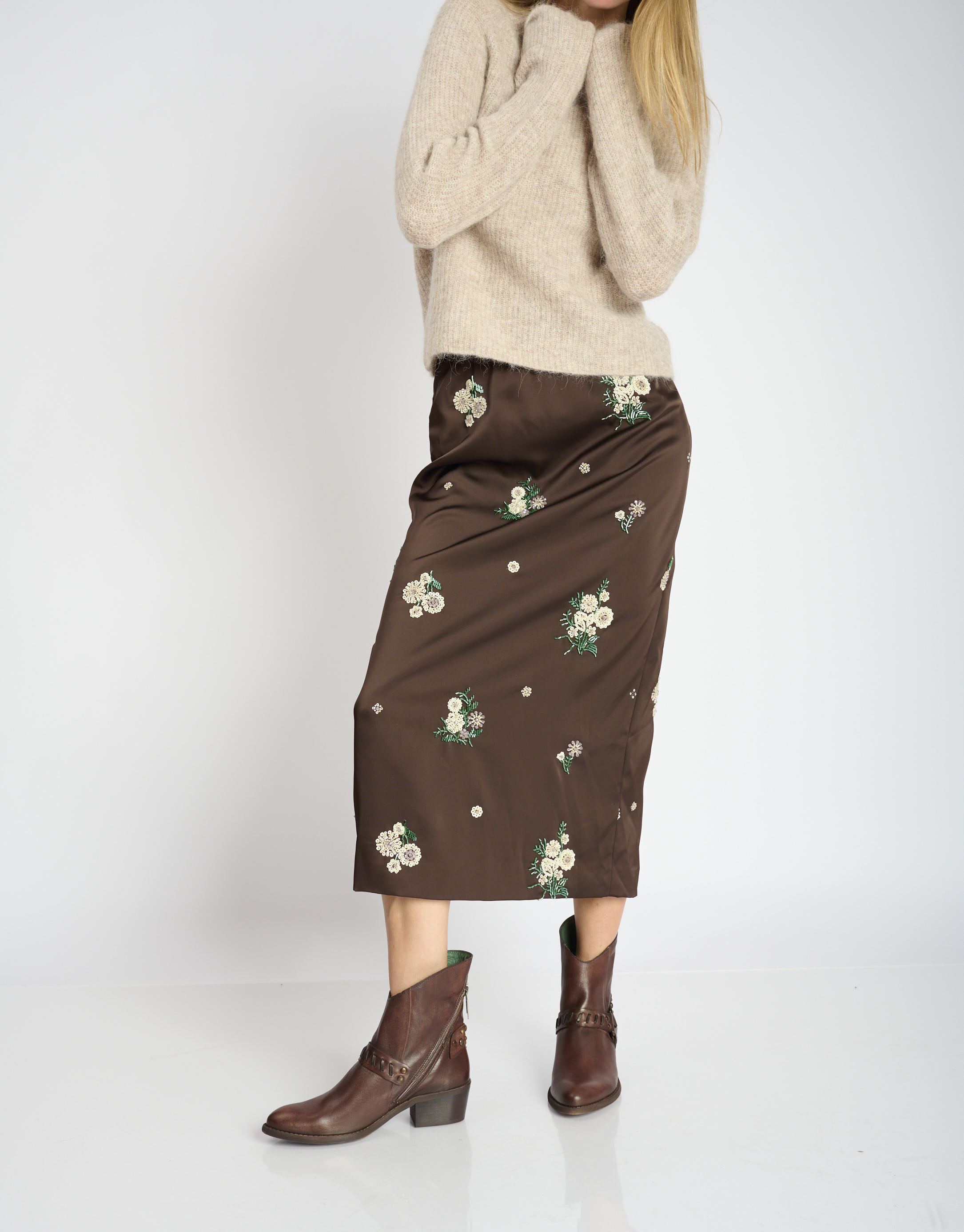 נעלי נשים -  - מגפוני בוקרים וניטים RUBI - חום3