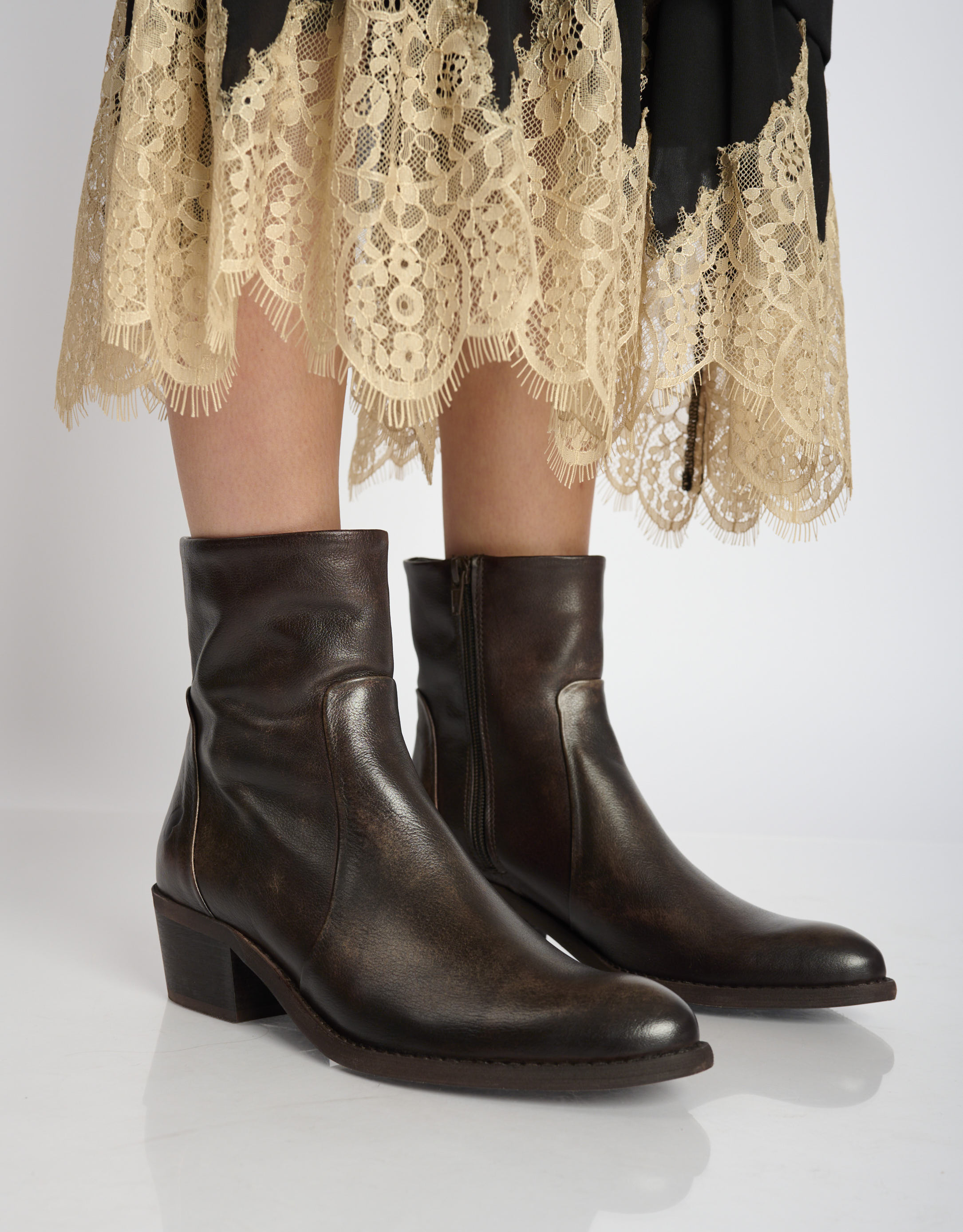 נעלי נשים -  - מגפוני עור RUBI - חום כהה3