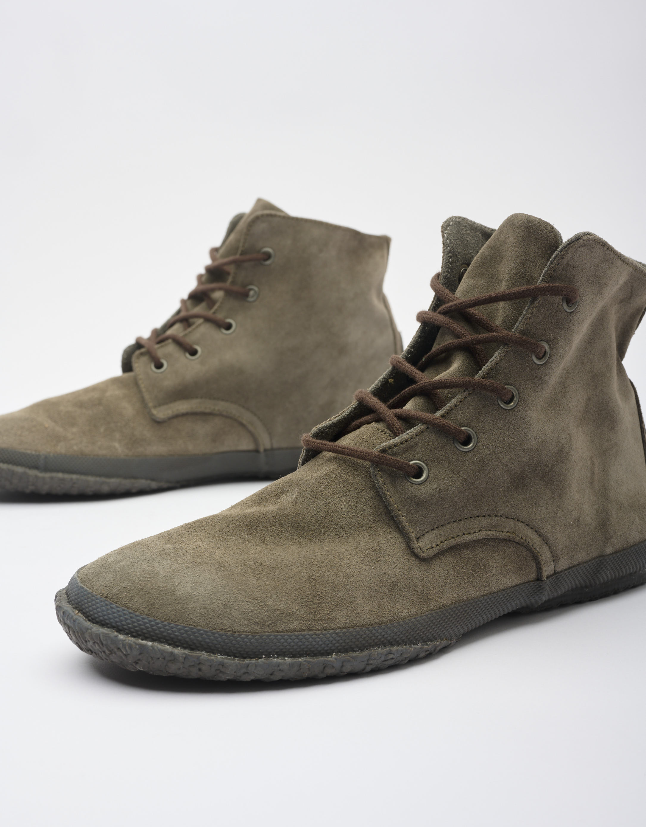 נעלי גברים - Aro - נעליים גבוהות מזמש WILLY - חום כהה2