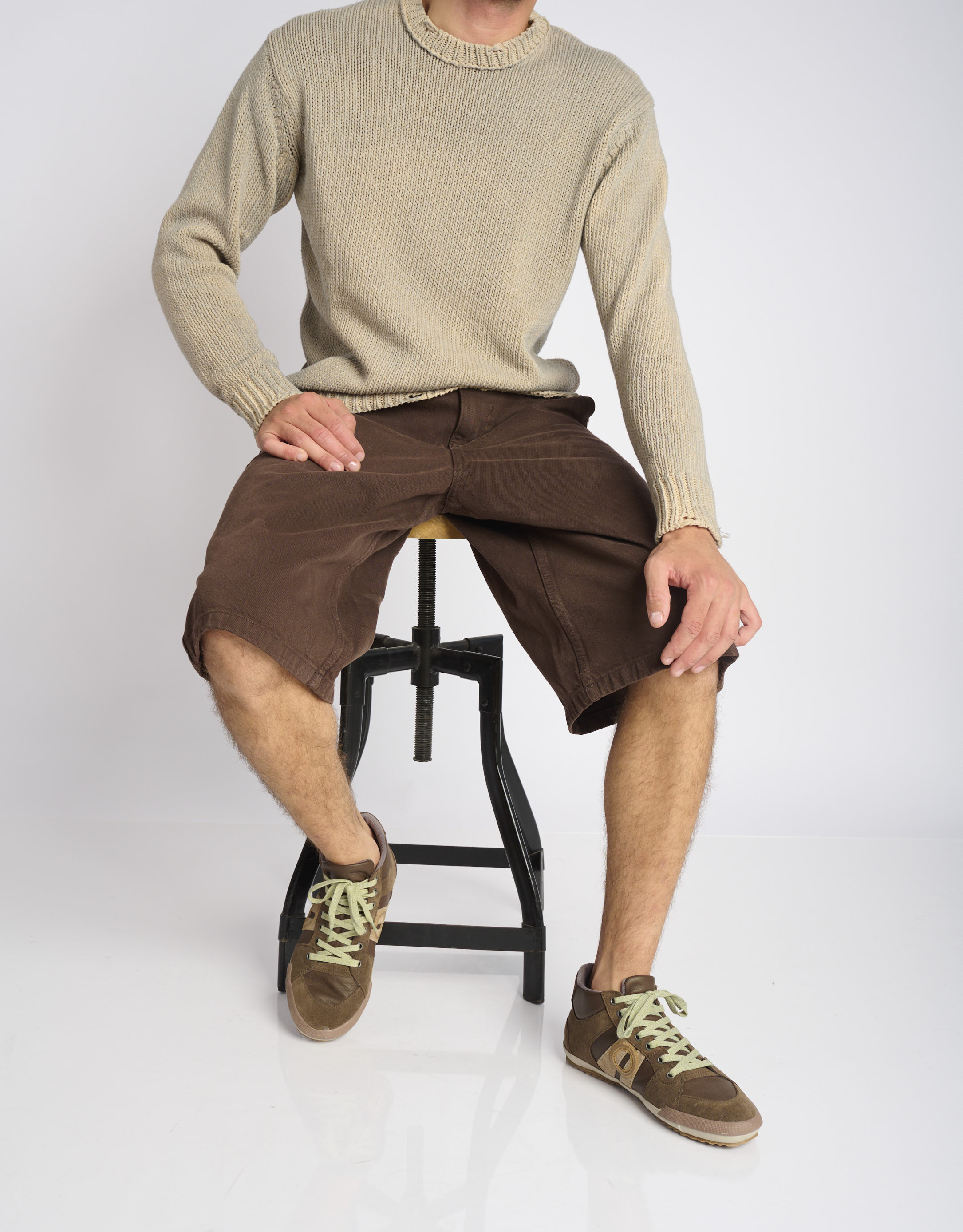 נעלי גברים - Aro - סניקרס גבוהות מעור IDO - חום1