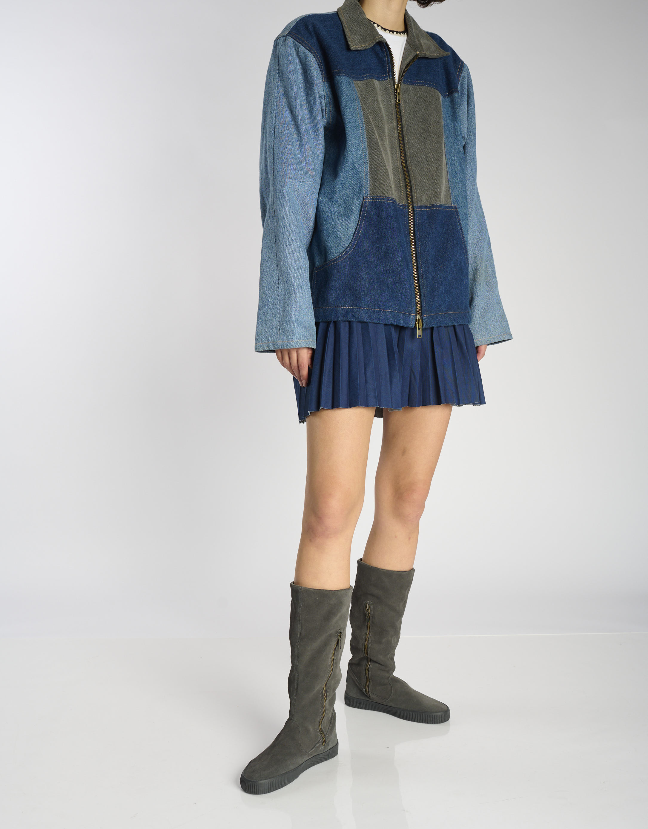 נעלי נשים - Aro - מגפי זמש גבוהות NOELLE - אפור4