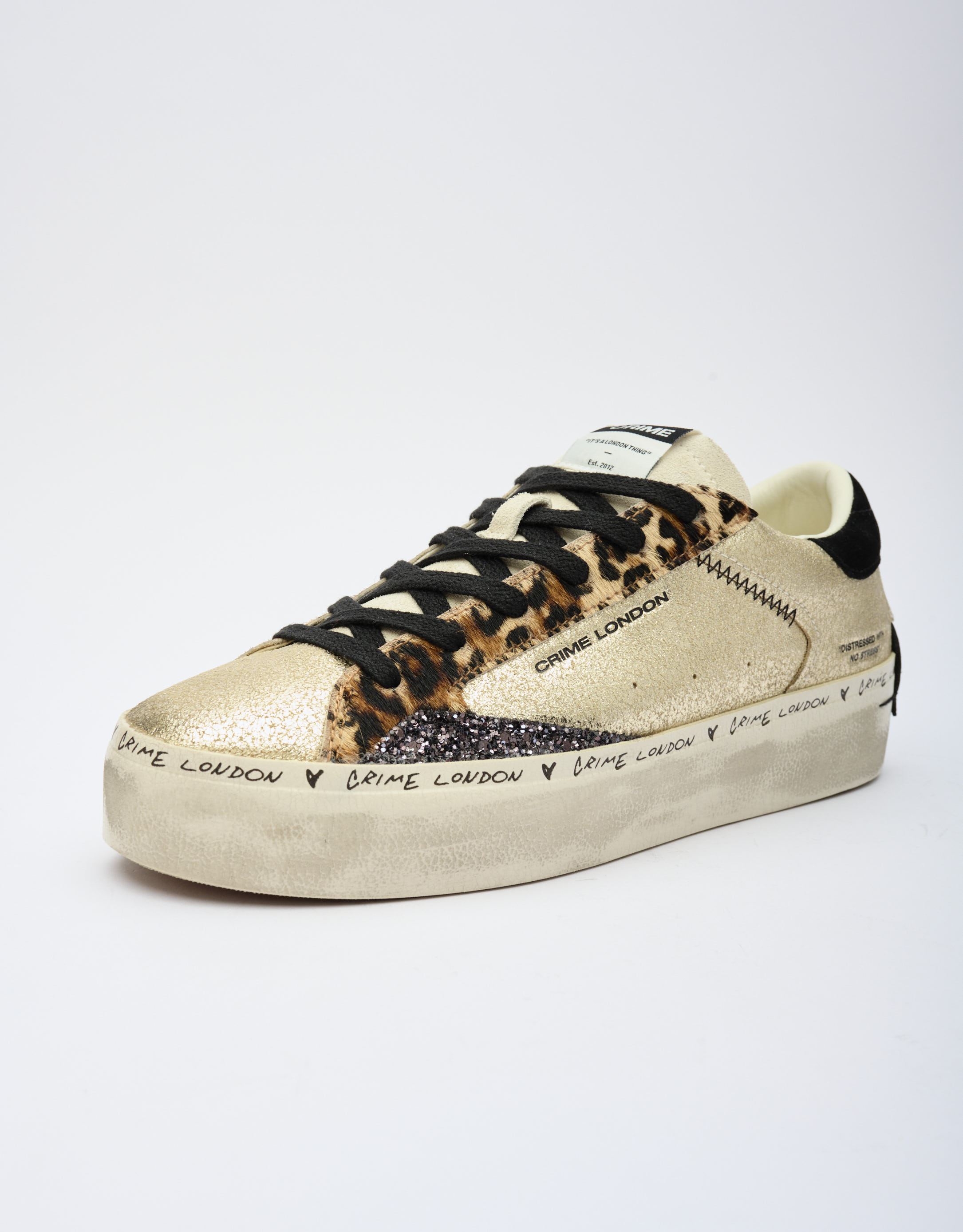 נעלי נשים - Crime London - סניקרס AGNES פלטפורמה - זהב1