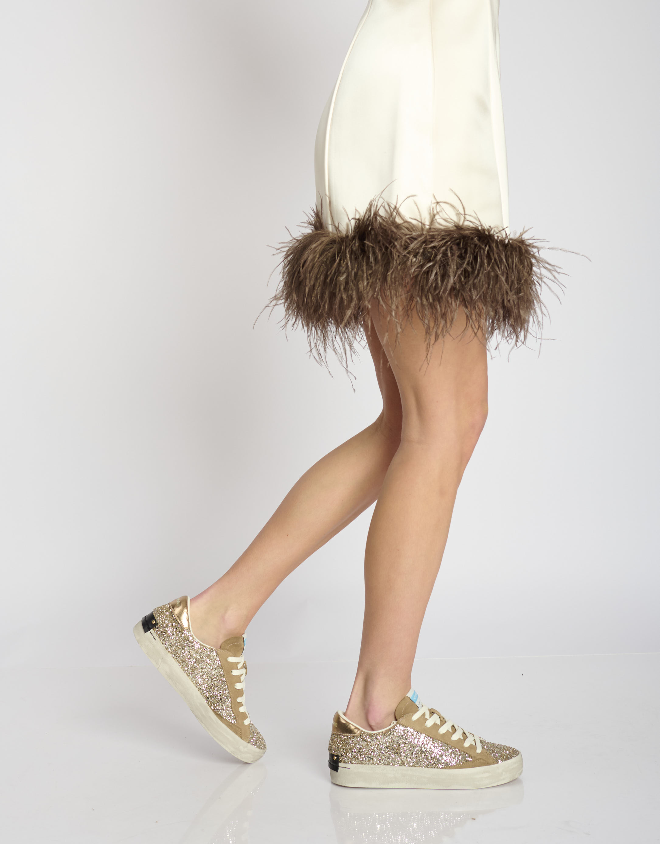 נעלי נשים - Crime London - סניקרס AGNES - בז   זהב1