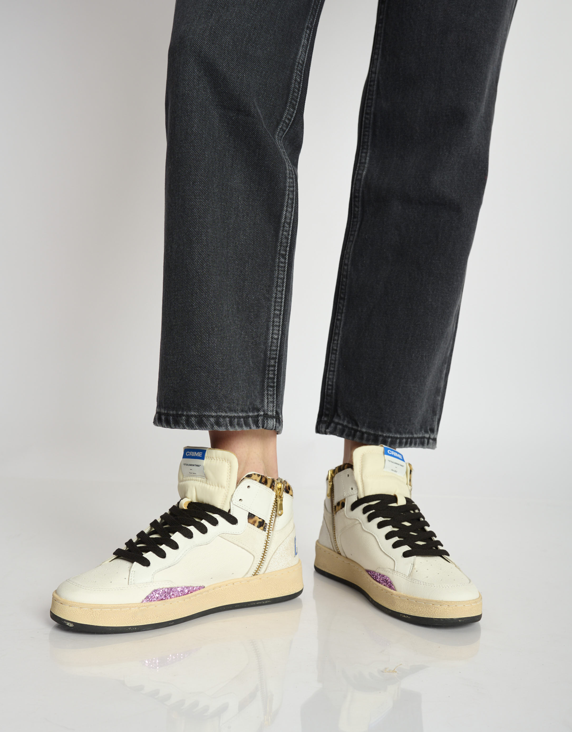 נעלי נשים - Crime London - סניקרס IGGY  גבוהות - לבן1