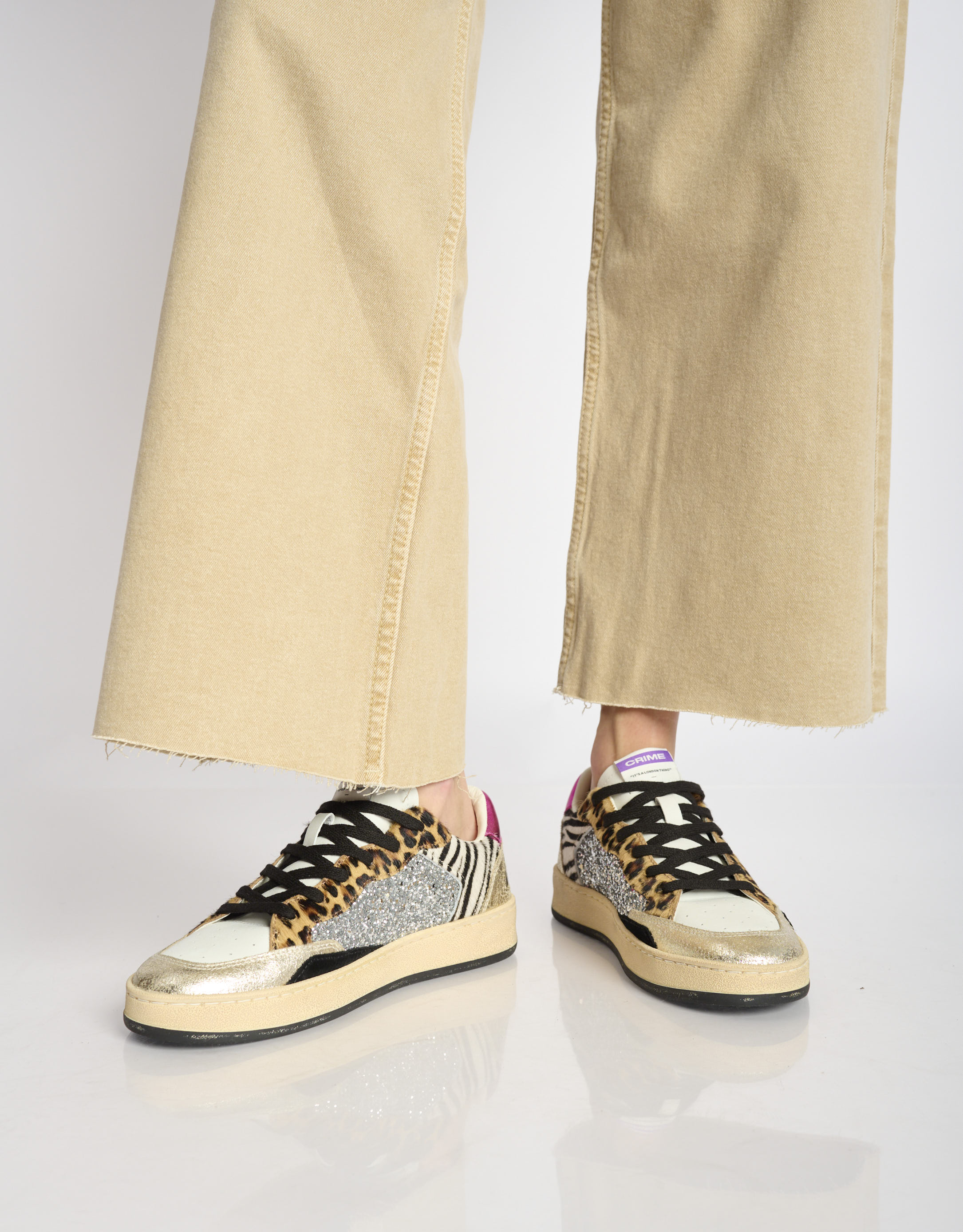 נעלי נשים - Crime London - סניקרס IGGY - זהב כסף1