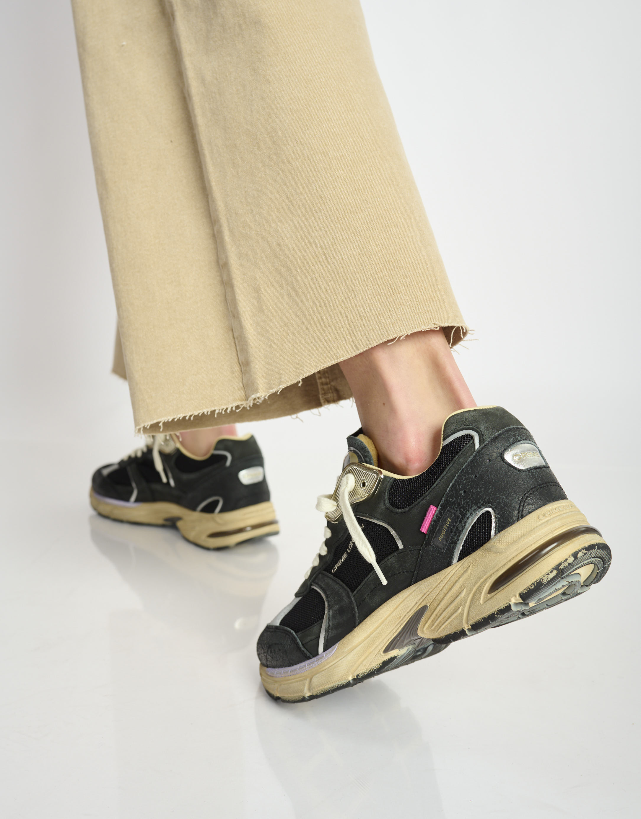 נעלי נשים - Crime London - סניקרס MIA - שחור3