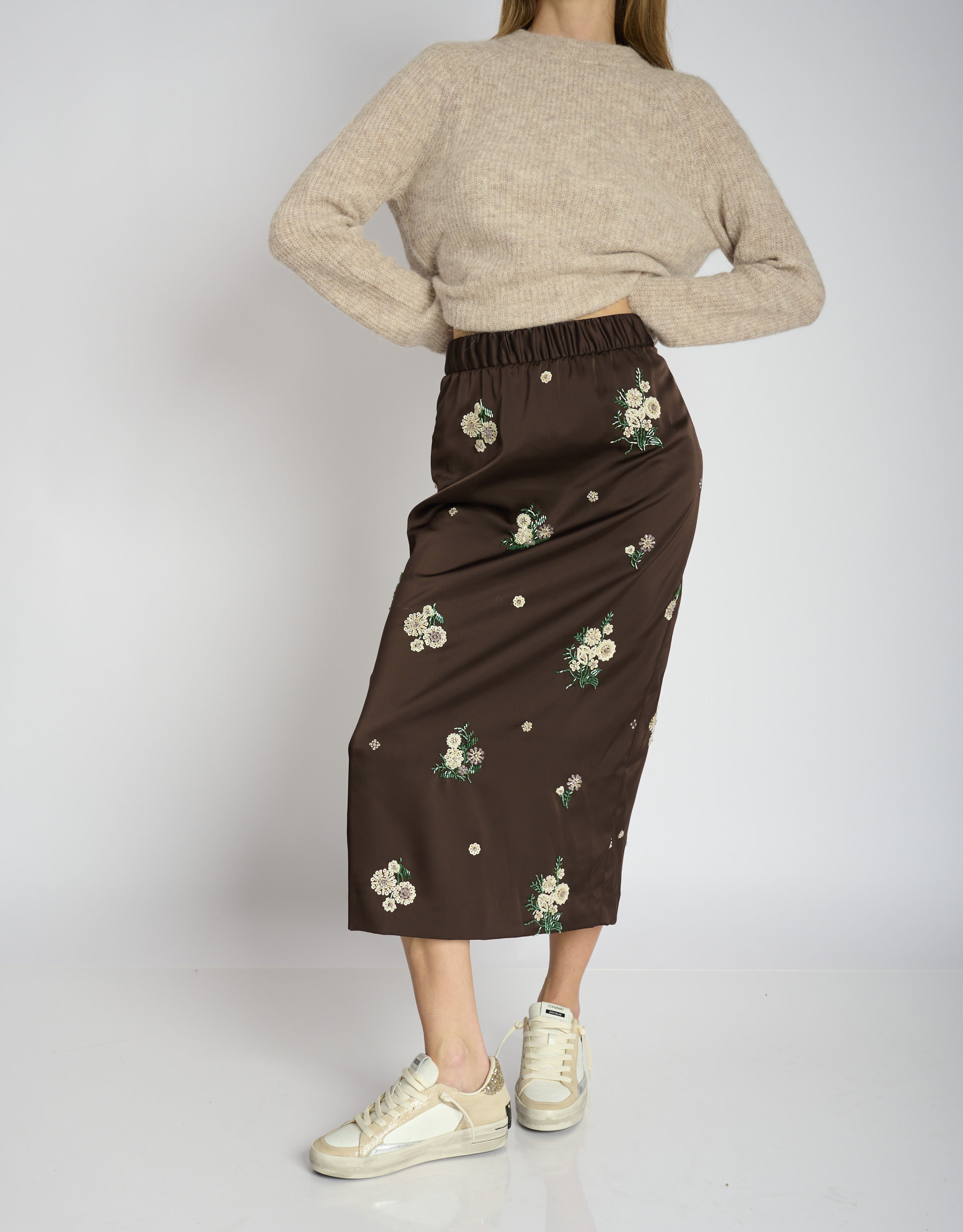 נעלי נשים - Crime London - סניקרס FREYA פלטפורמה - בז'   לבן4